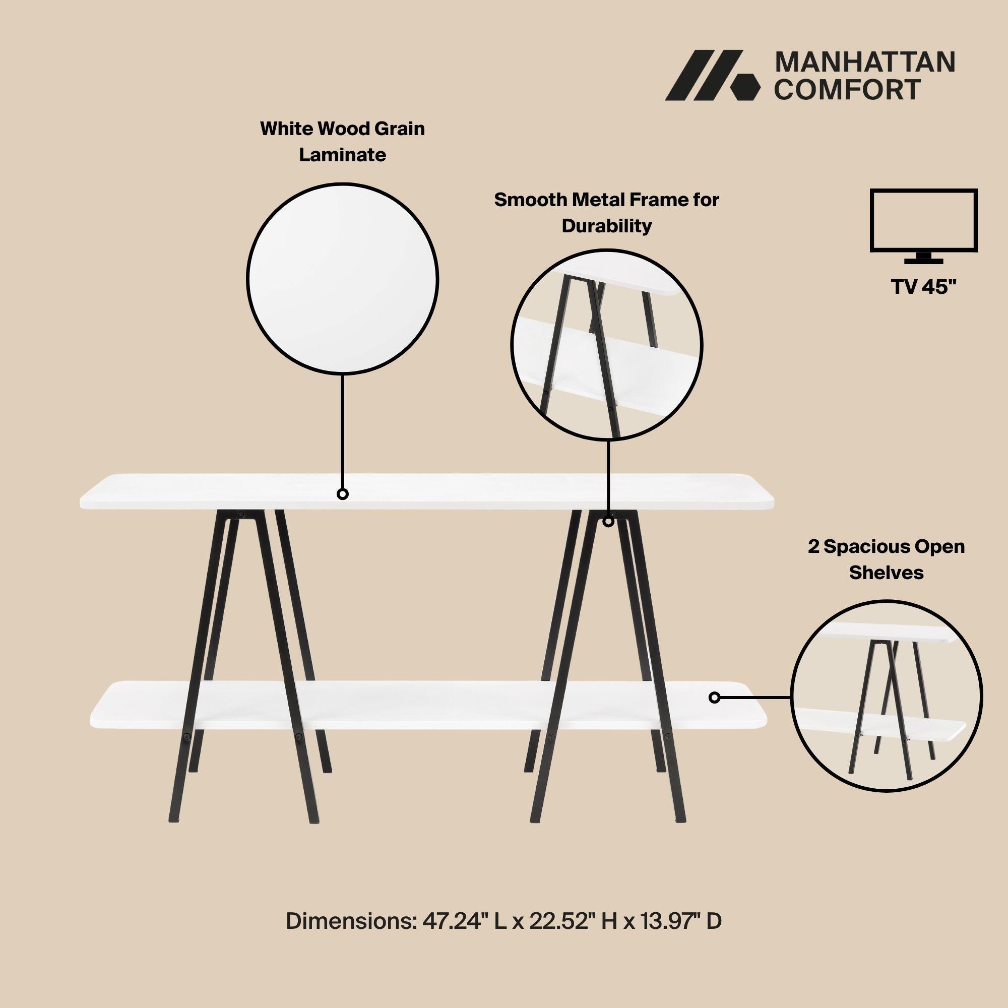 Manhattan Comfort Celine Solid Console Table, White, large