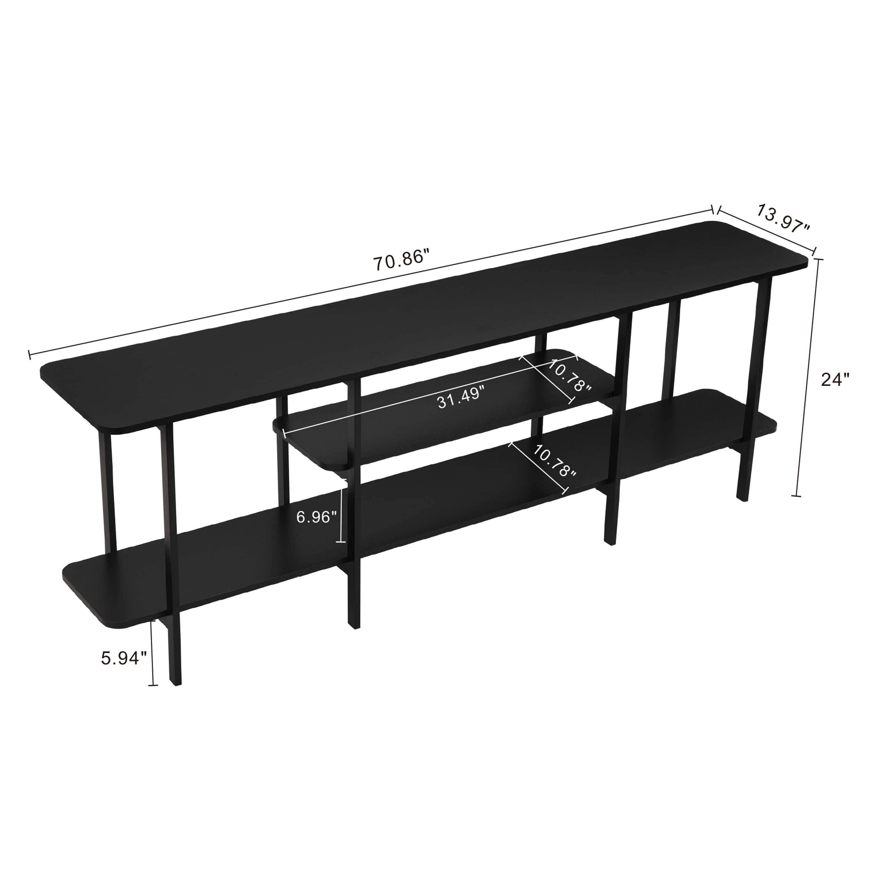 Manhattan Comfort Celine Console Table, Black, large