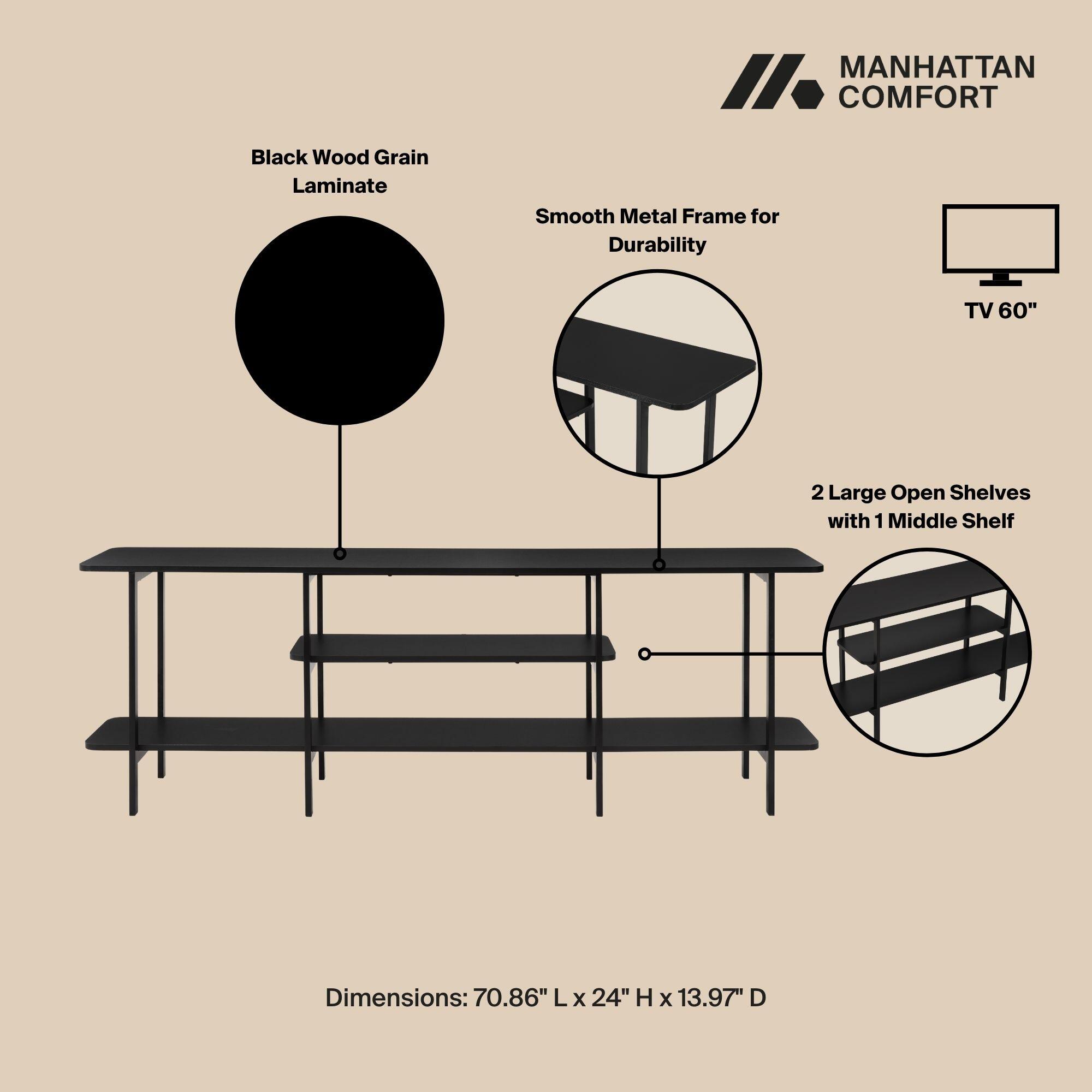 Manhattan Comfort Celine Console Table, Black, large