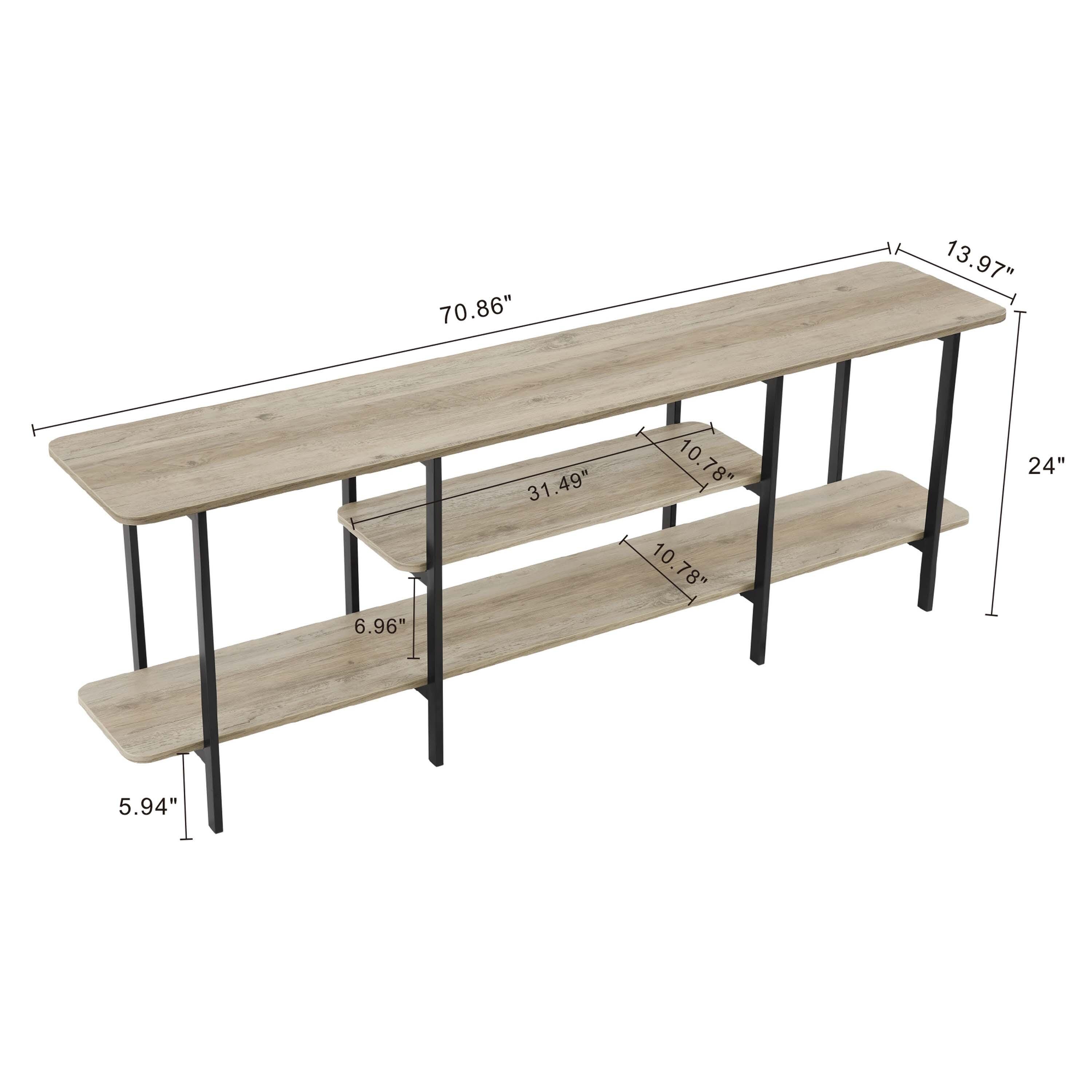Manhattan Comfort Celine Console Table, Rustic Gray, large