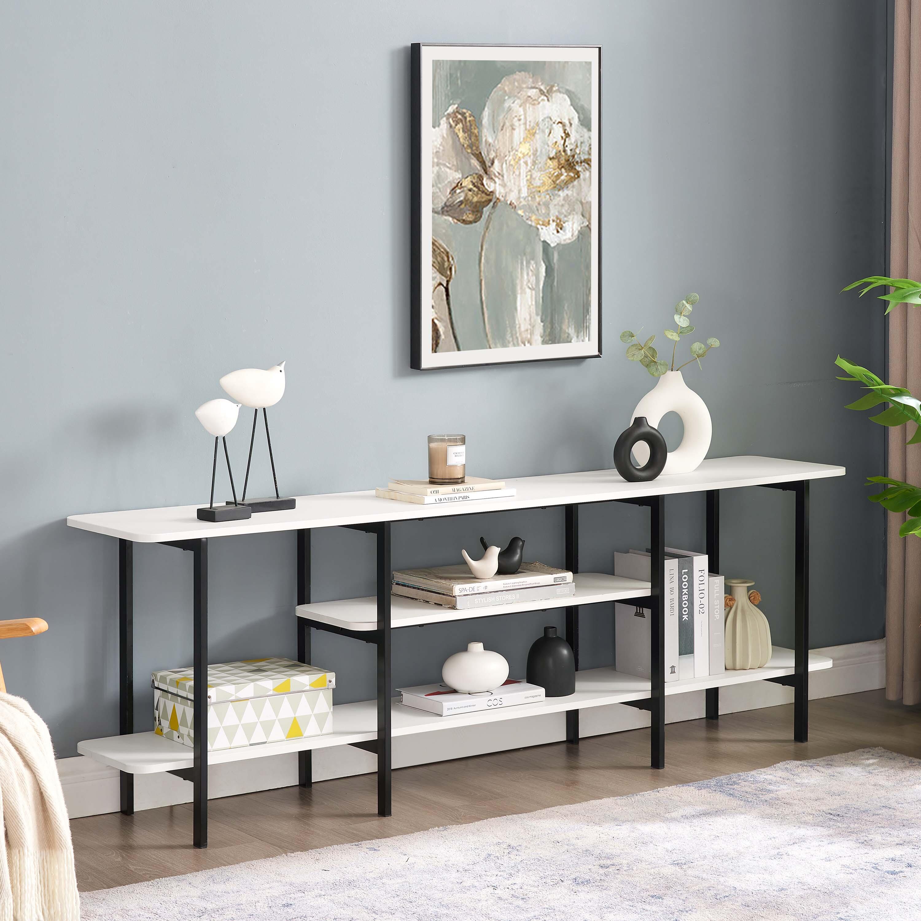 Manhattan Comfort Celine Console Table, White, rollover