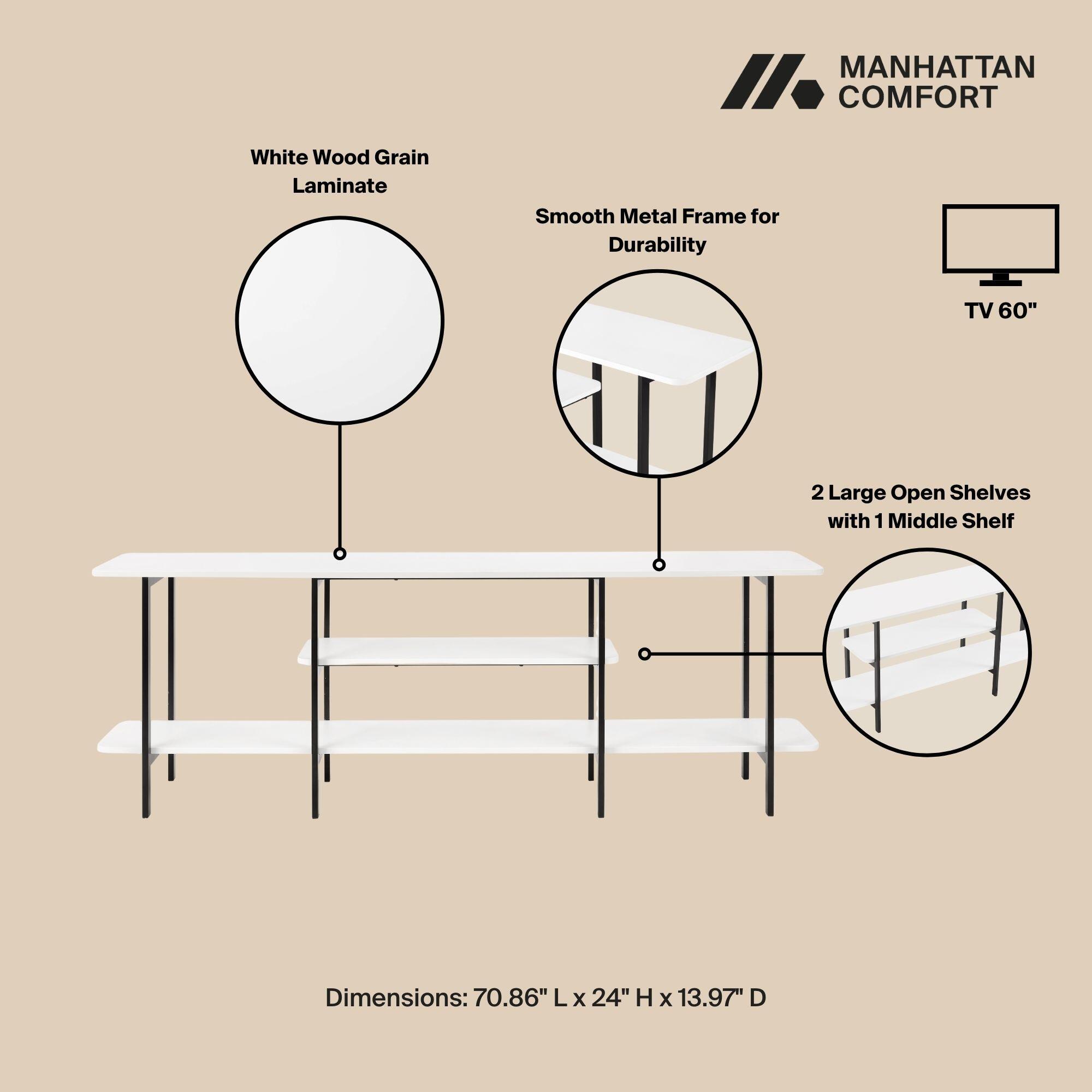 Manhattan Comfort Celine Console Table, White, large