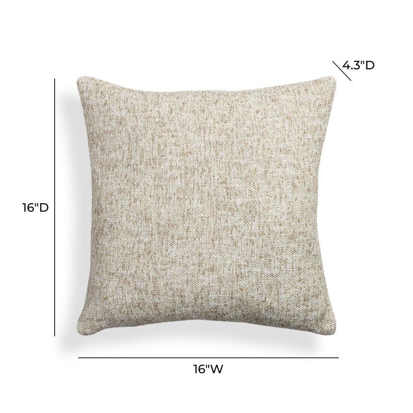 TOV Furniture Poh Square Decorative Throw Pillow, Beige, large