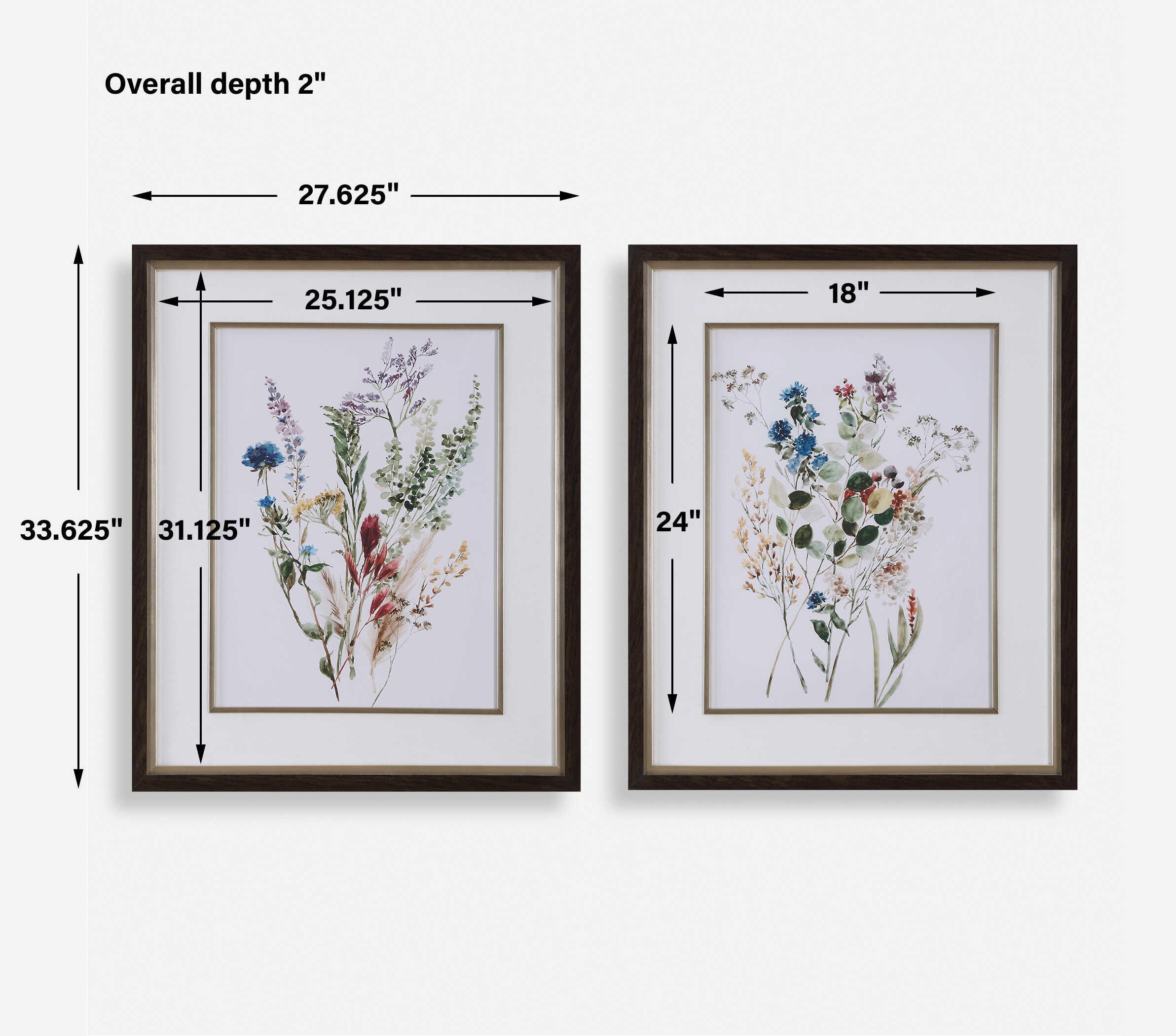 Uttermost Delicate Flowers Wall Art 28 x 34, , large