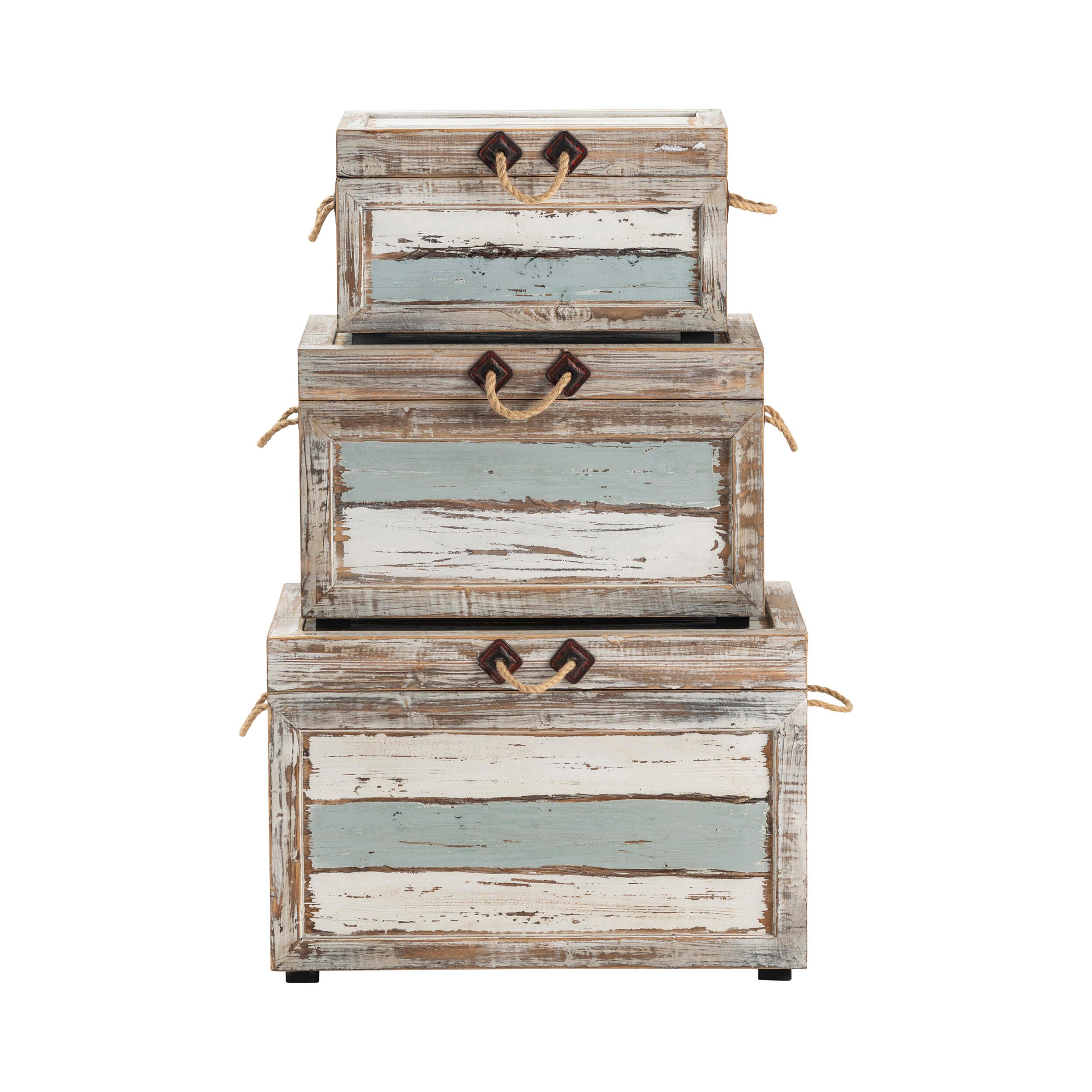 Crestview Collection 3-Piece Distressed Storage Trunk Set, , large