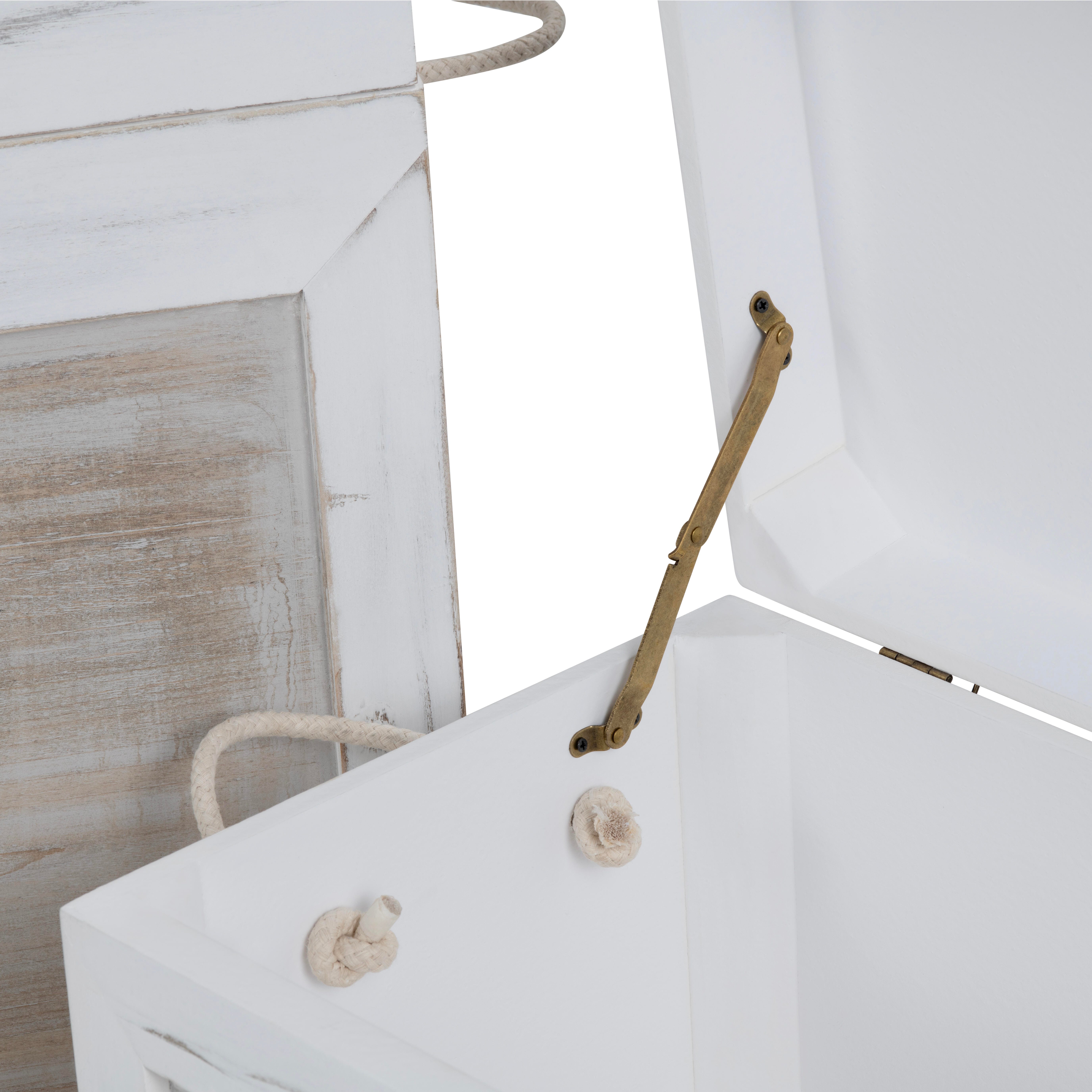 Crestview Collection 3-Piece Whitewashed Storage Trunk Set, , large