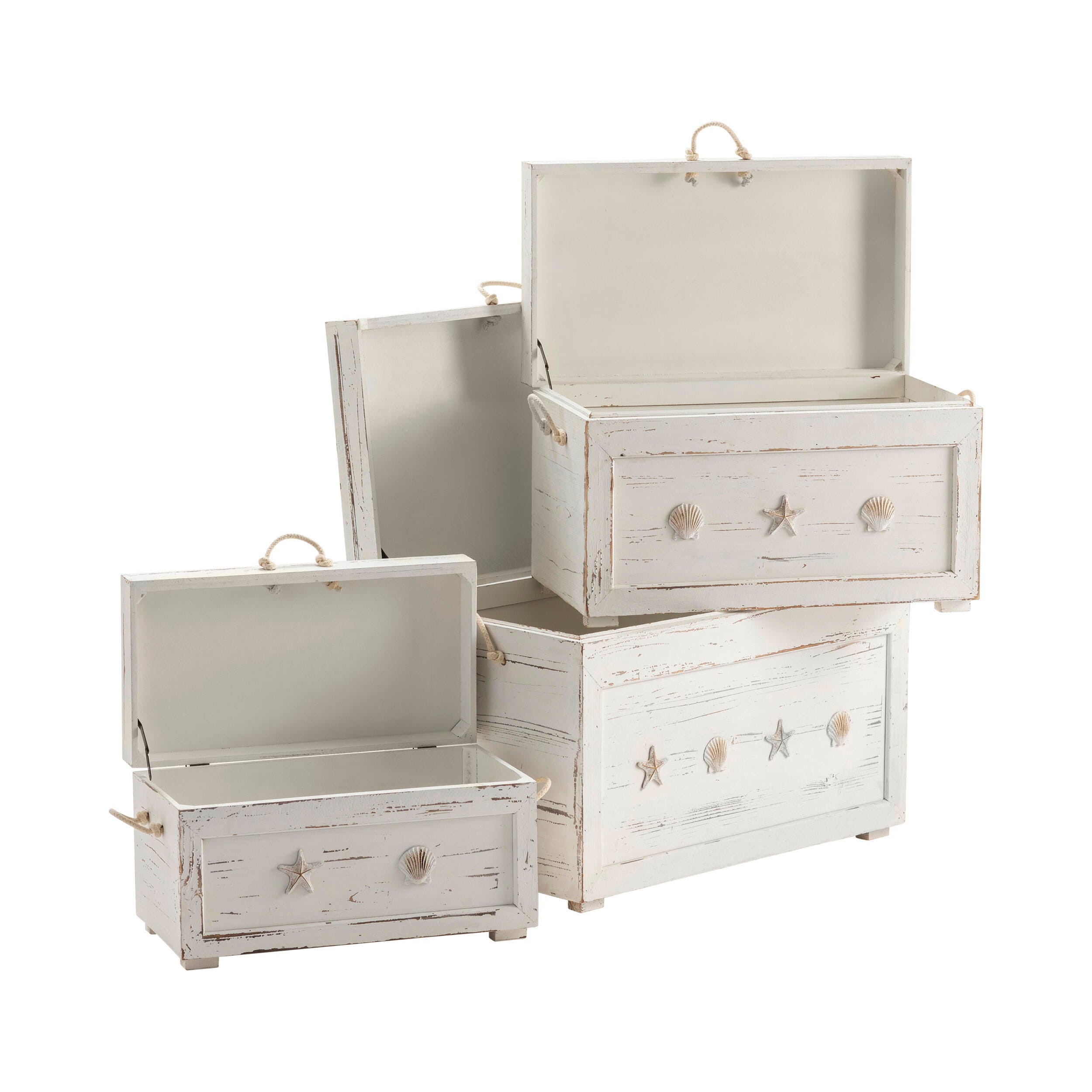 Crestview Collection 3-Piece Seaside Storage Trunk Set, , large