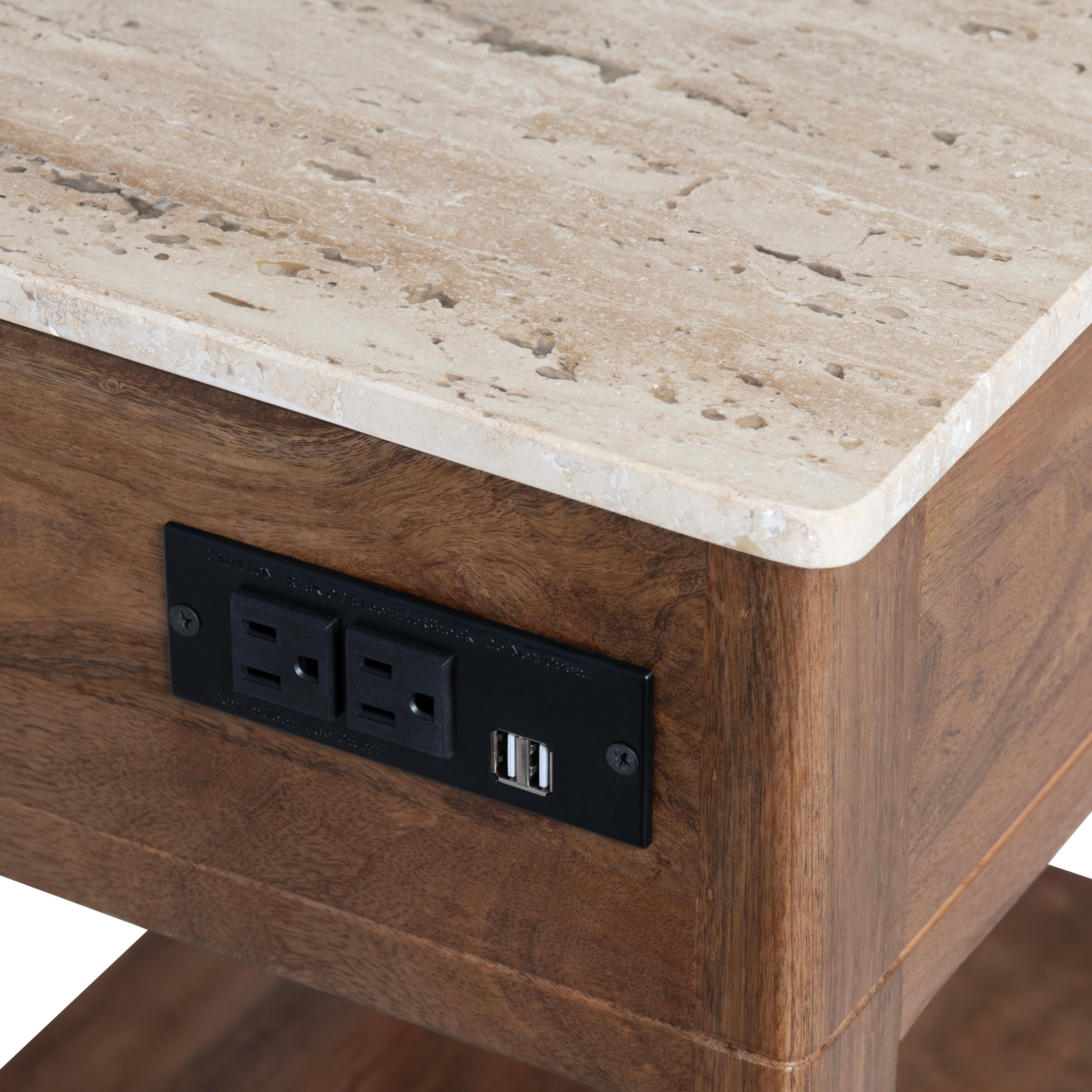 Crestview Collection Travertine Accent Table, , large