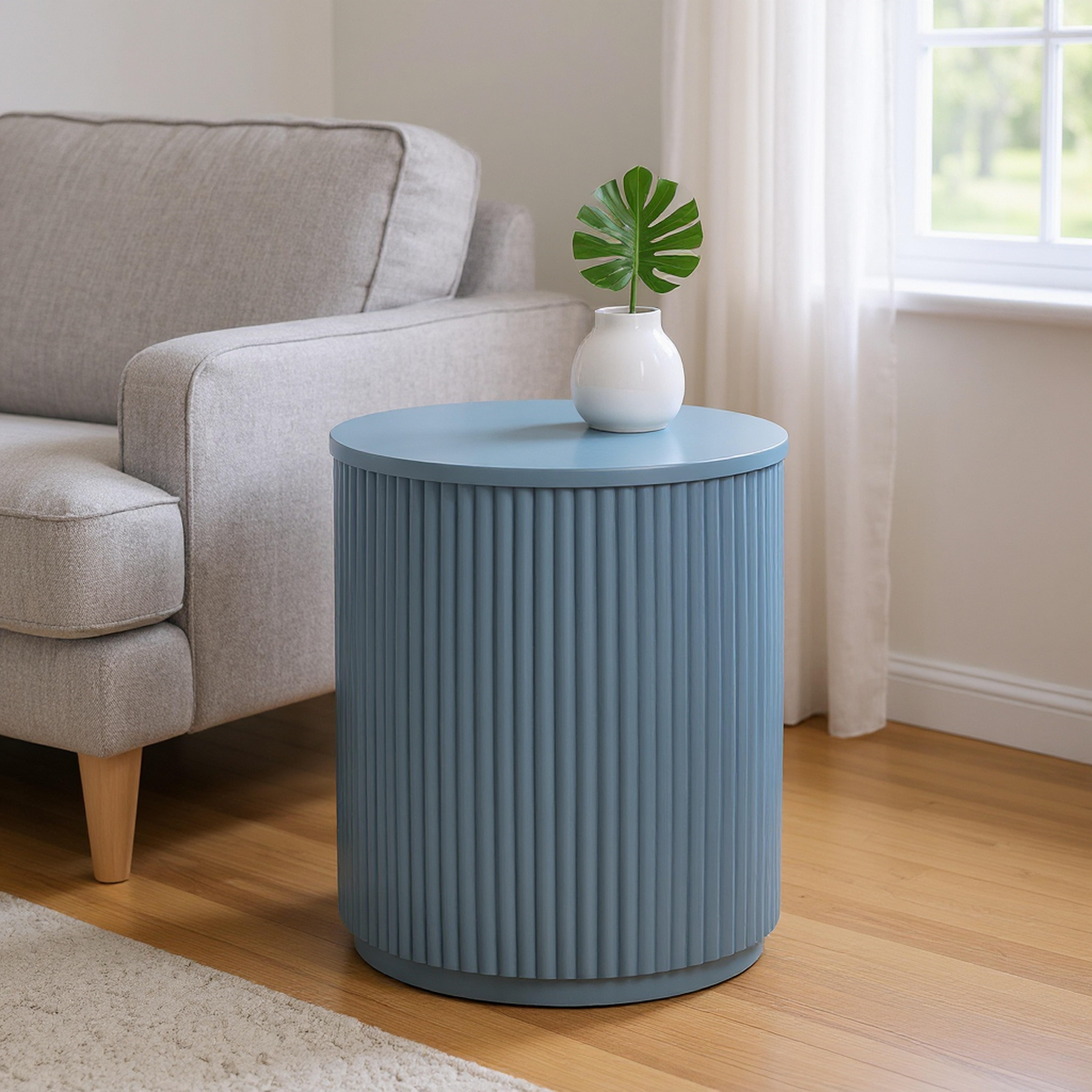 Crestview Collection Solid Accent End Table, Blue, rollover