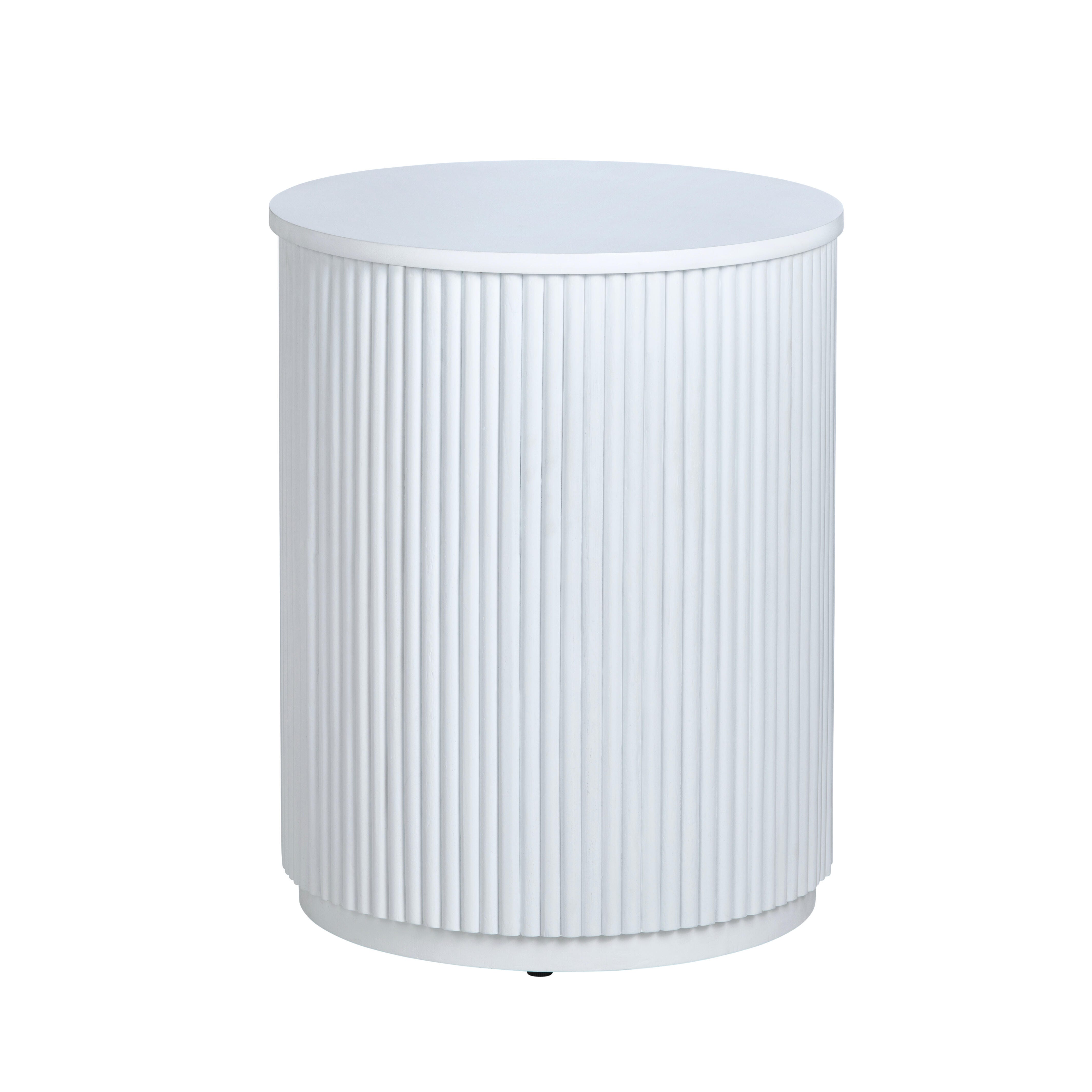 Crestview Collection Solid Accent End Table, White, large