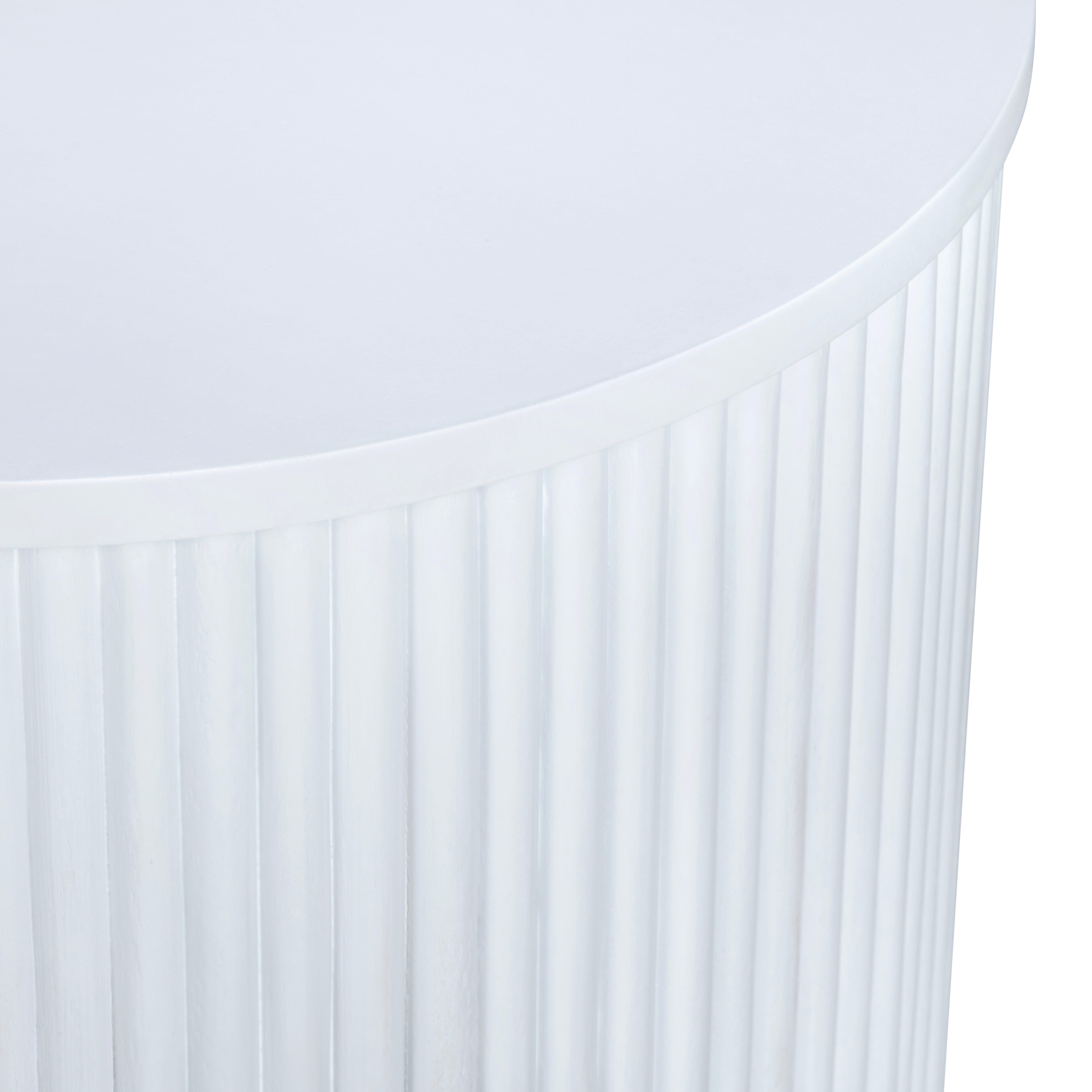 Crestview Collection Solid Accent End Table, White, large