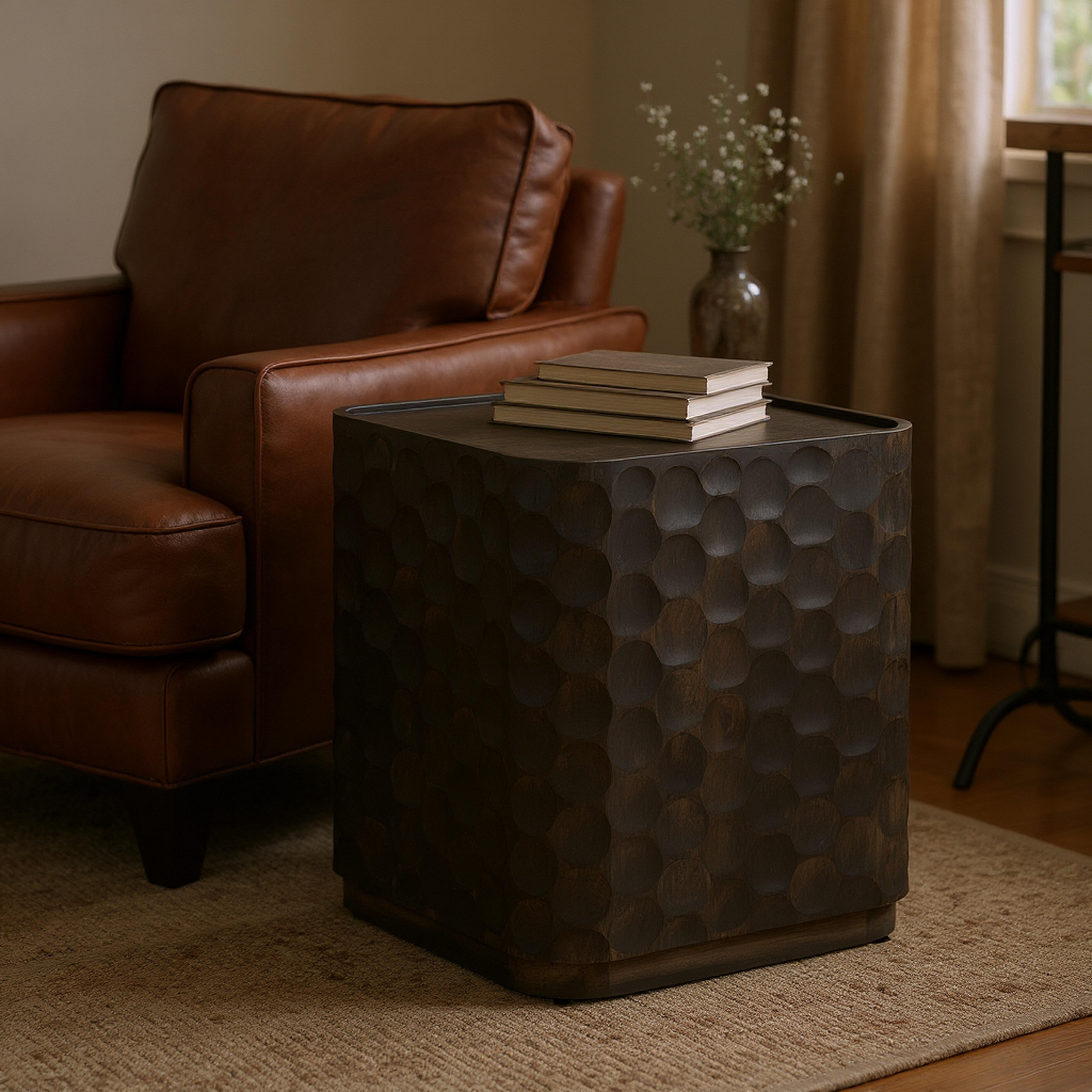 Crestview Collection Sculpted Accent Table, Gray, rollover