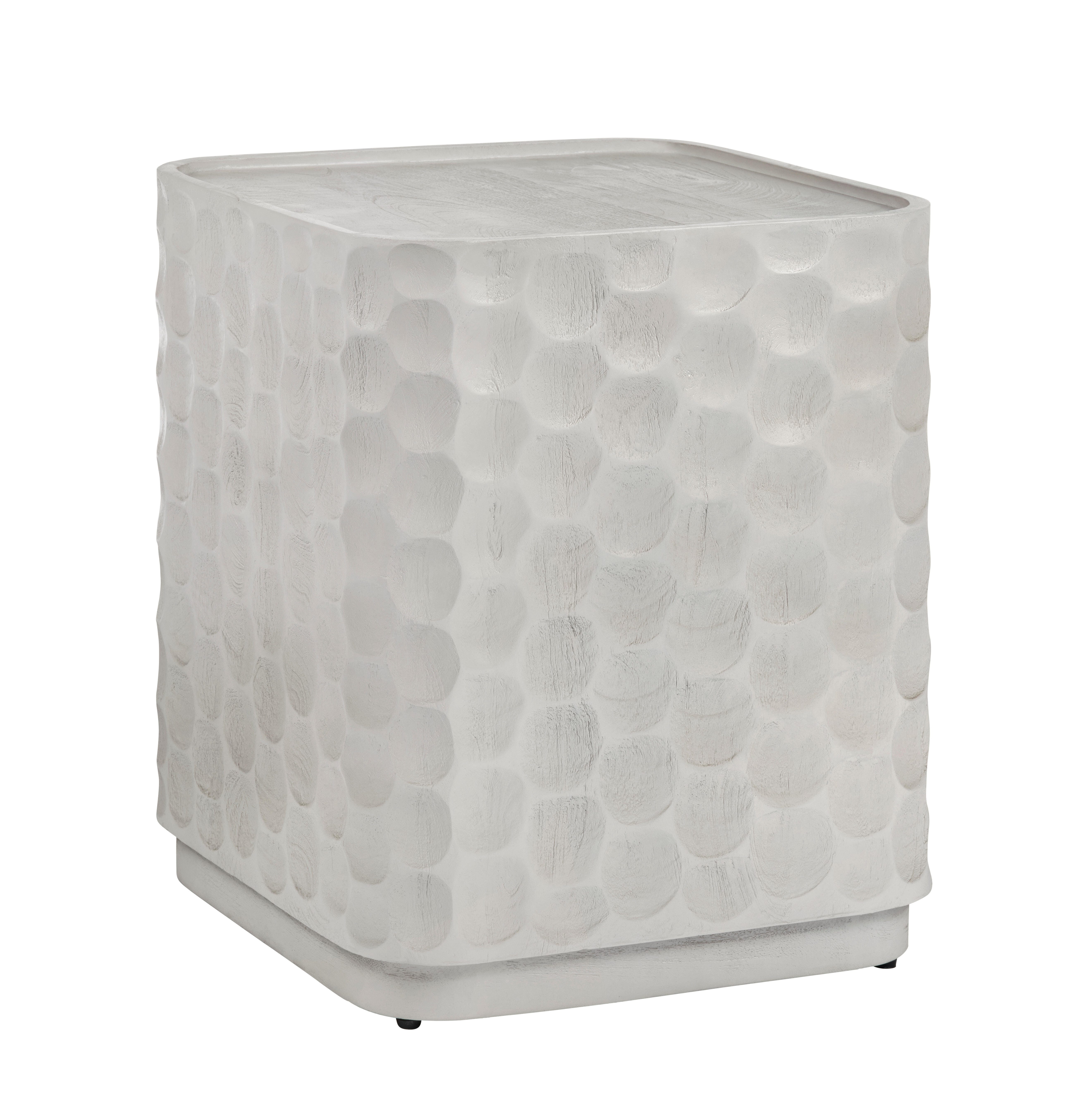 Crestview Collection Sculpted Accent Table, White, large