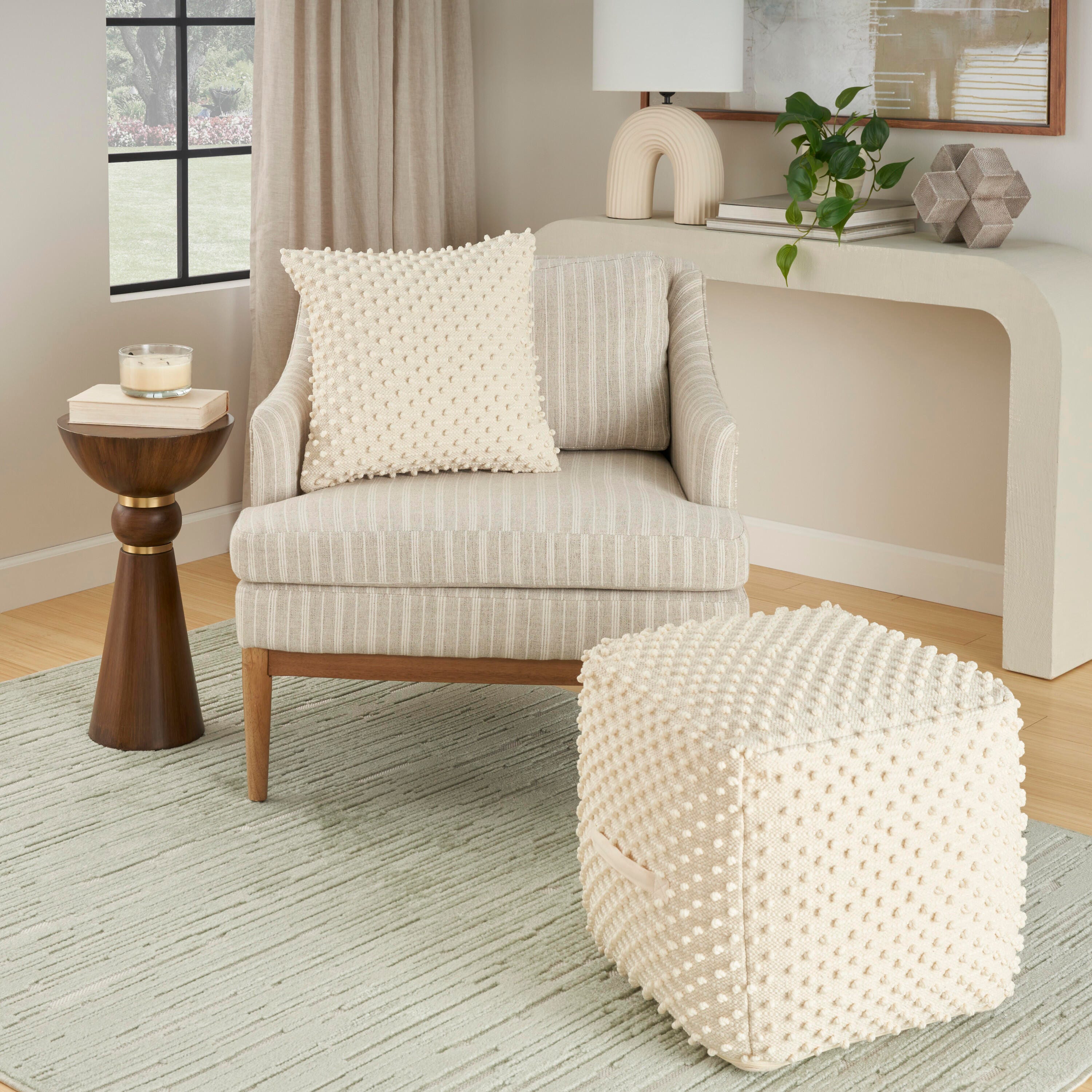 Nourison Home Outdoor Pouf, , large