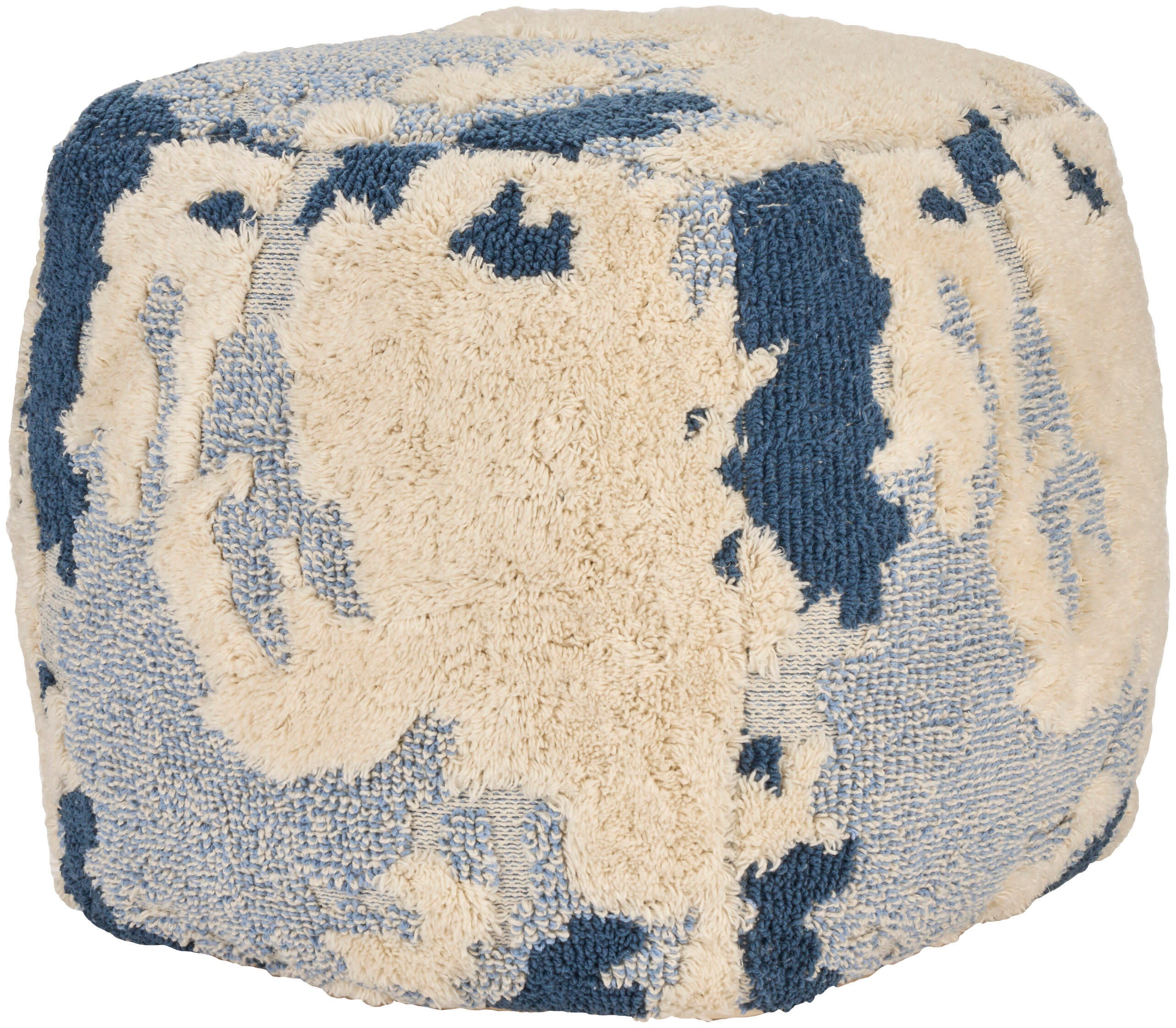 Nourison Home Indoor Pouf, Blue, large