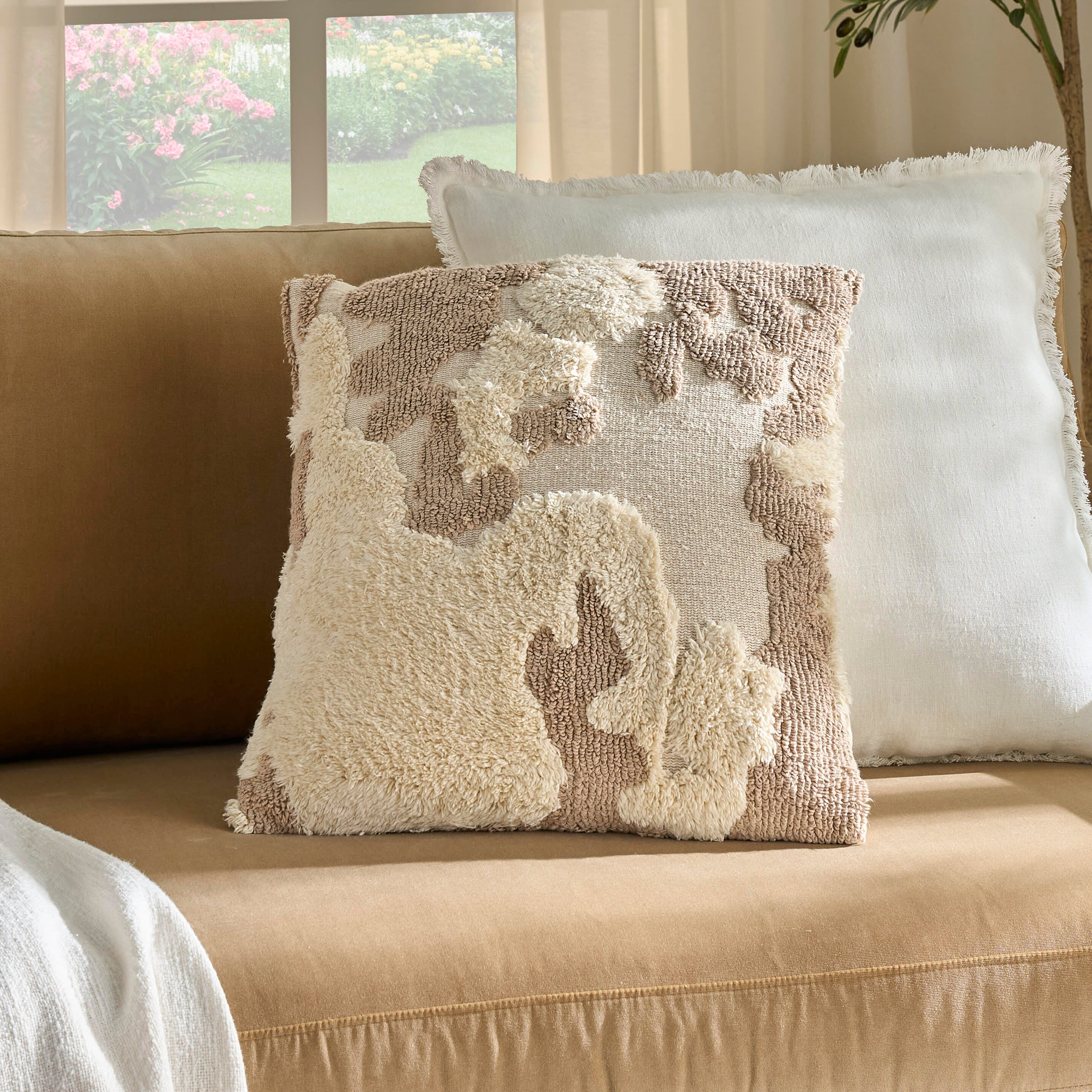 Nourison Home Decorative Throw Pillow, Beige, large