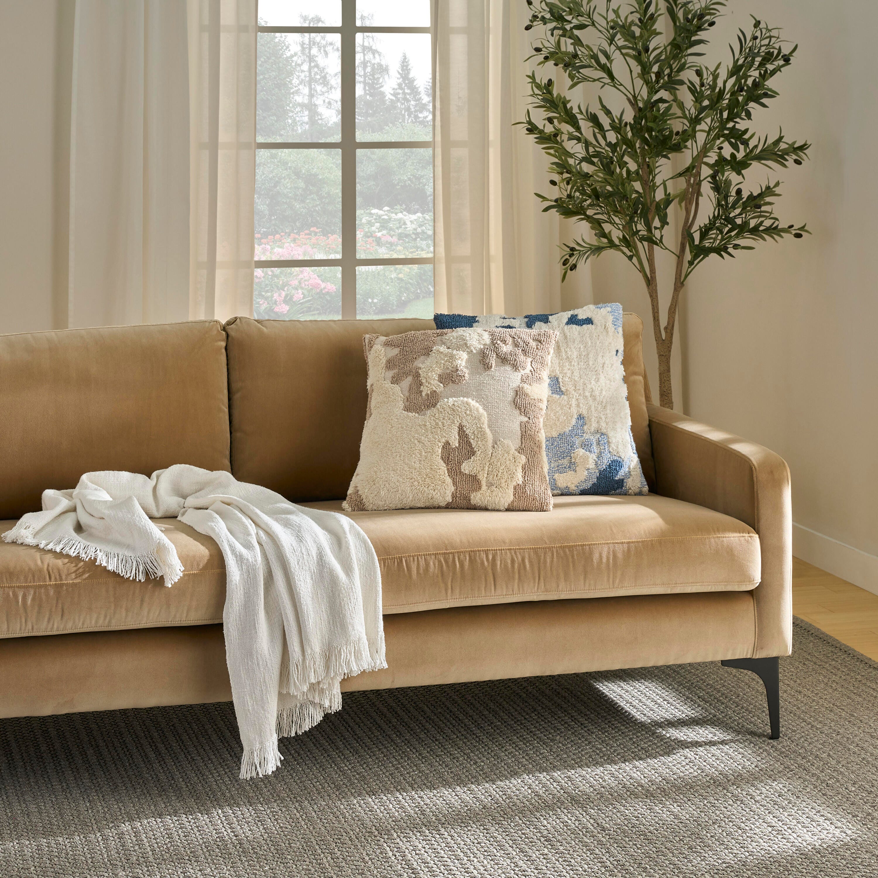 Nourison Home Decorative Throw Pillow, Beige, large