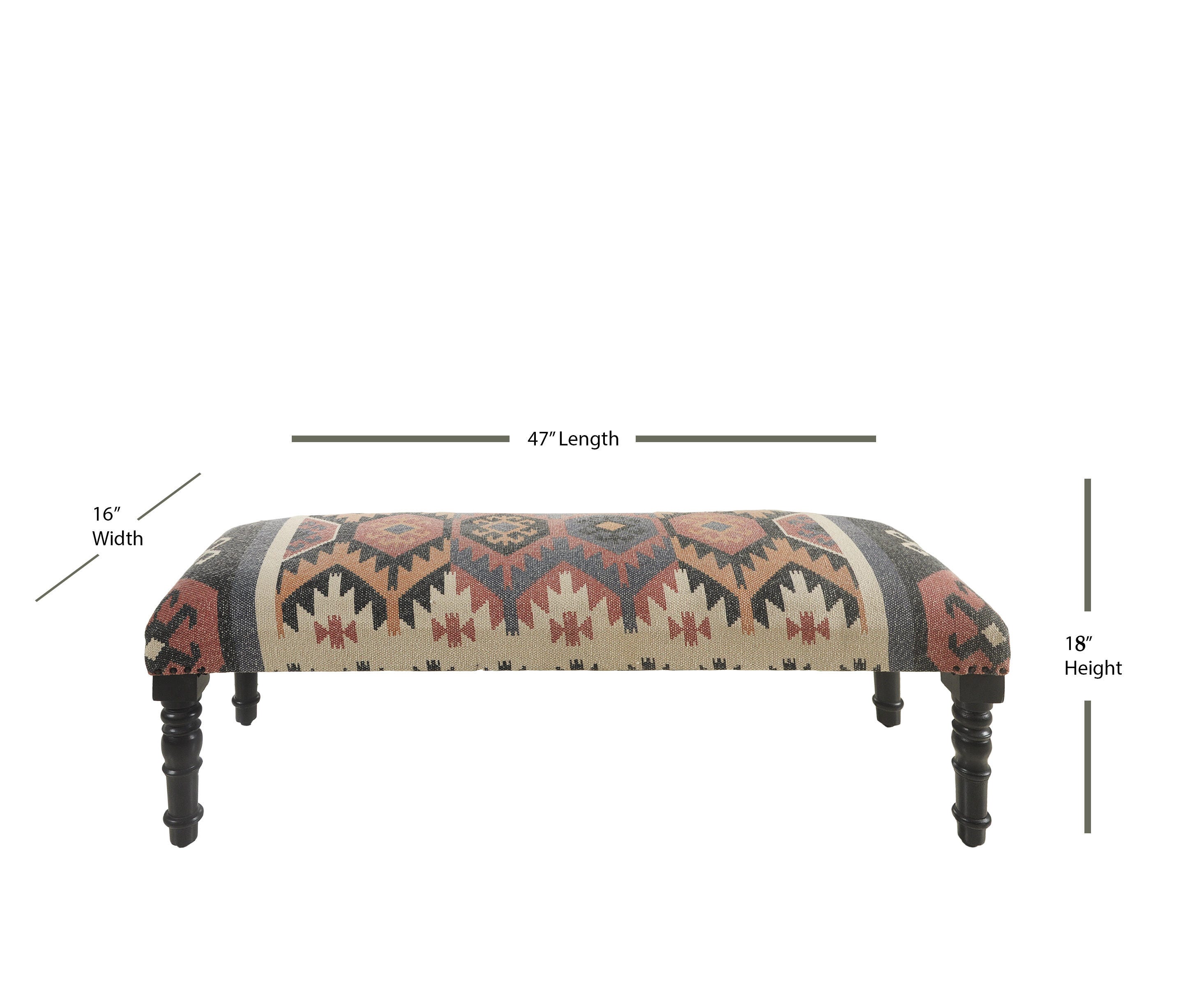 LR Home Kilim Bench, , large