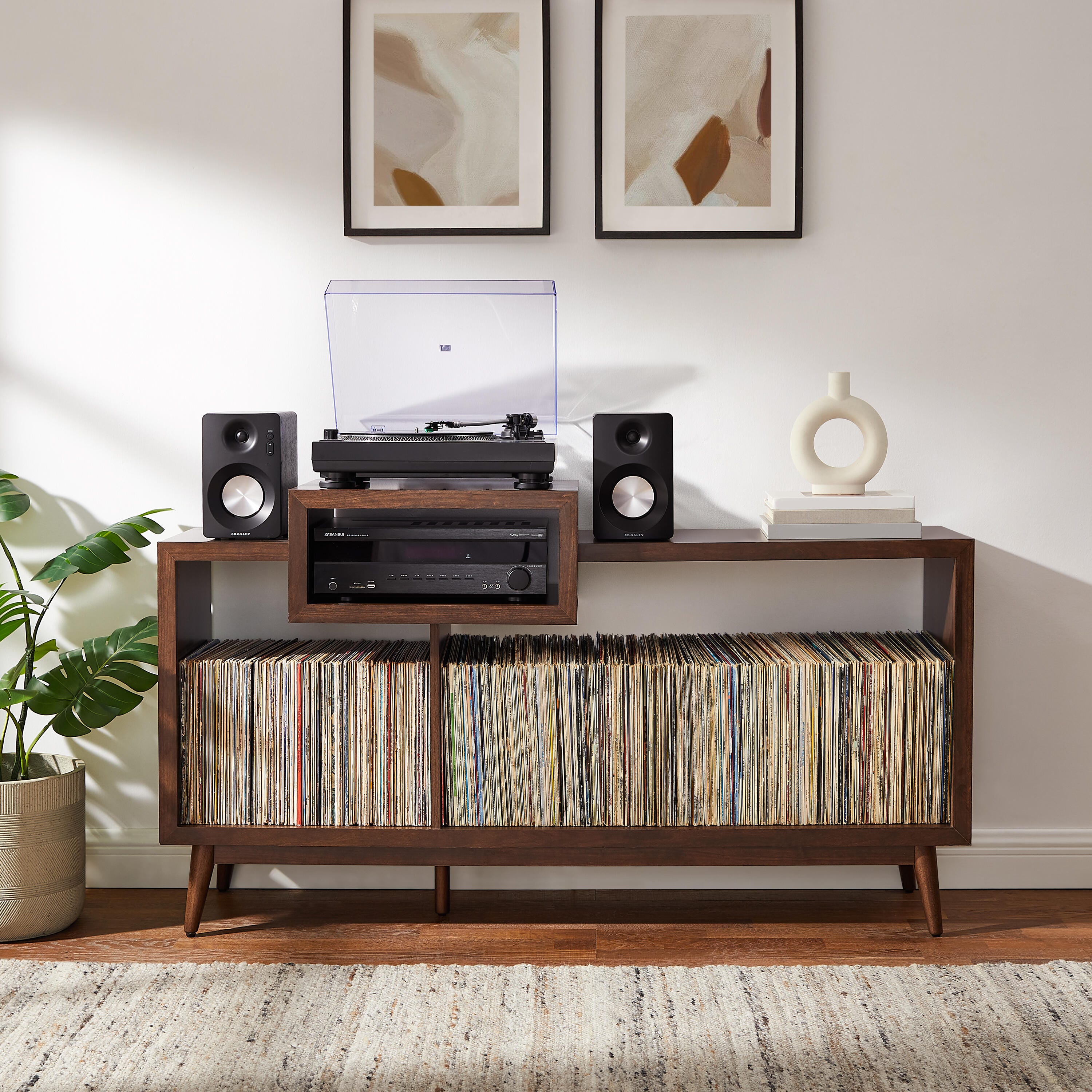 Crosley Furniture Nashville 60" Record Player Stand, , large
