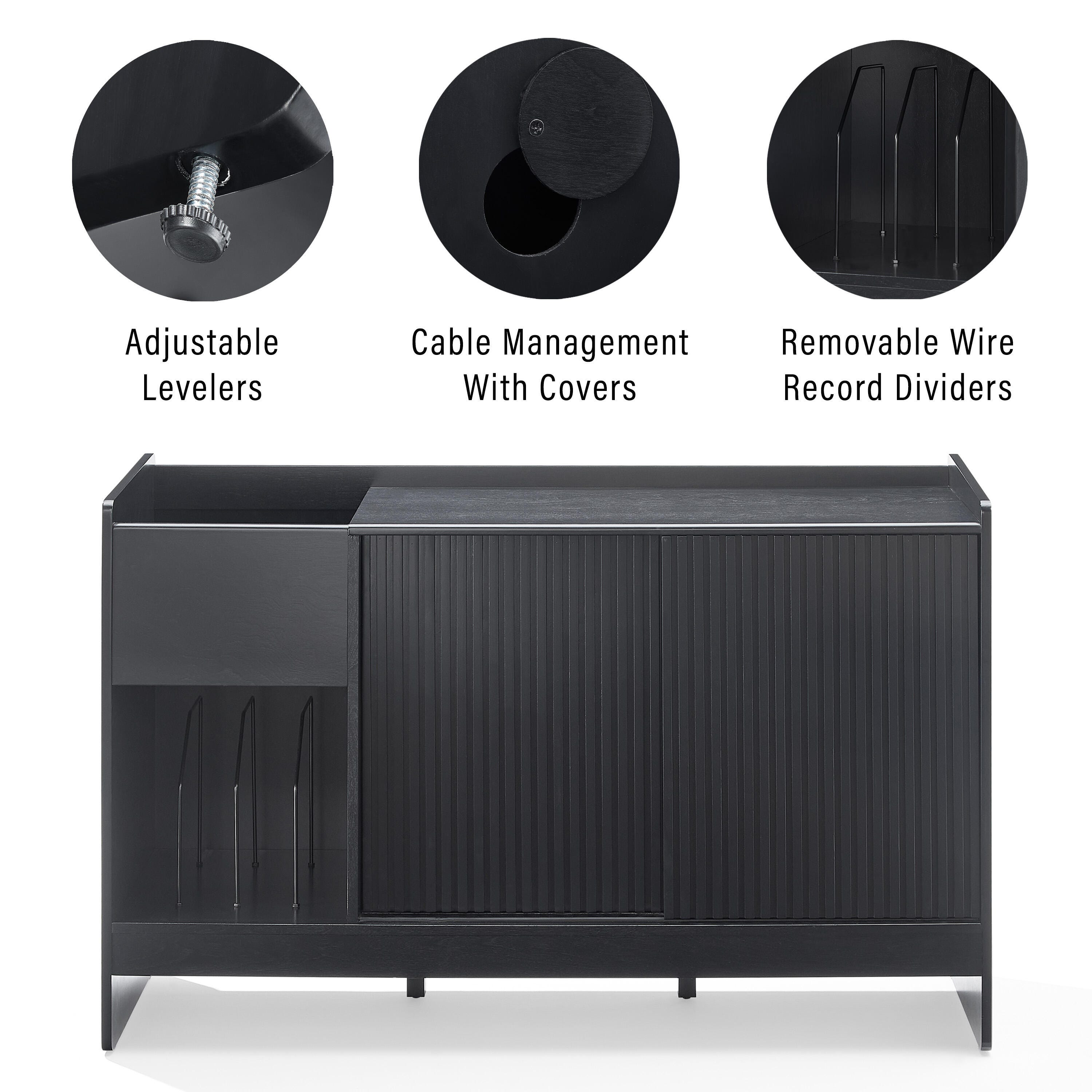Crosley Furniture Arden 52" Record Player Cabinet, , large