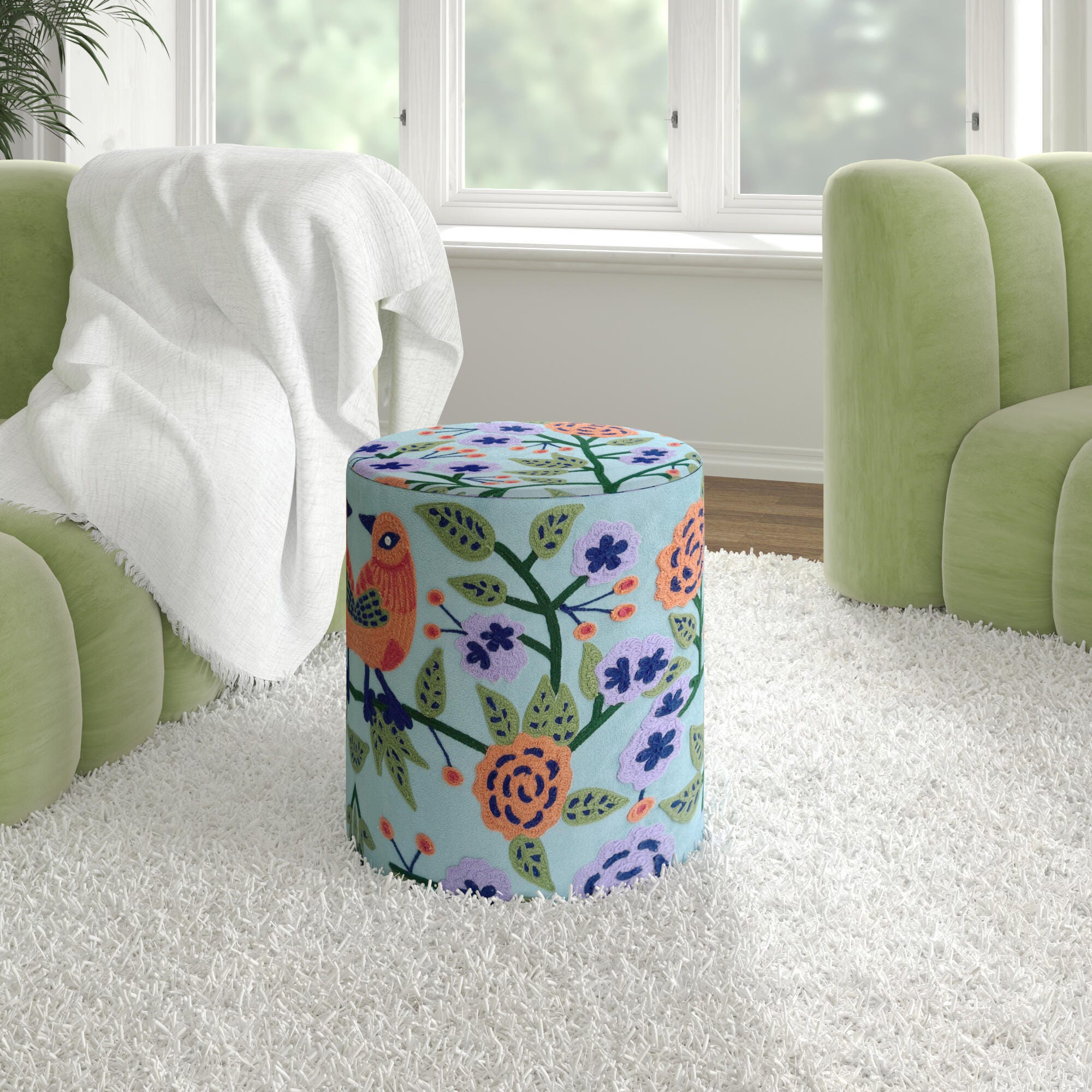 Suvii Home Iris Ottoman, , large