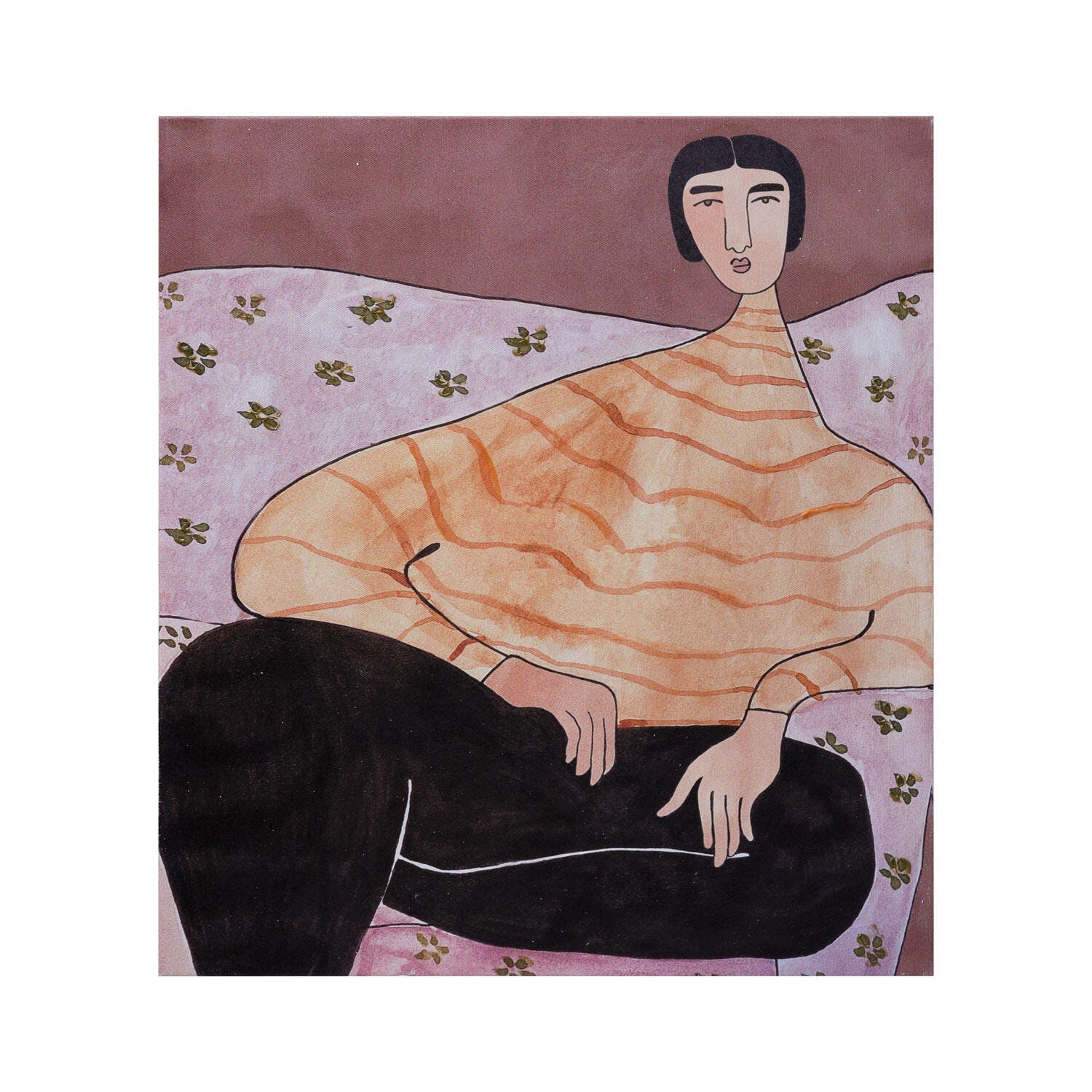 Storied Home Sitting Figure Wall Art 20" x 18", , large