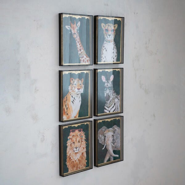 Storied Home 6-Piece Painted Animal Wall Decor, , rollover