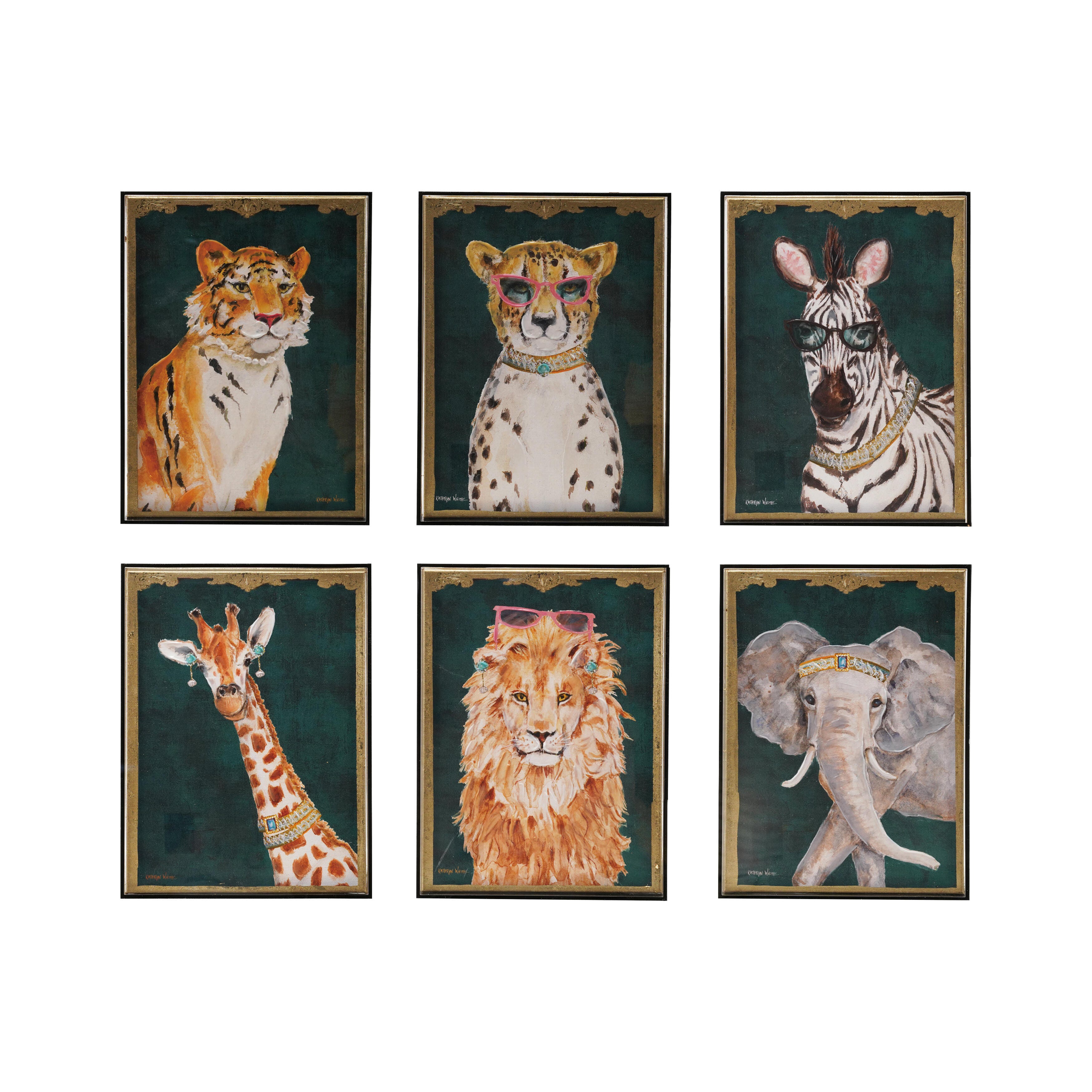 Storied Home 6-Piece Painted Animal Wall Decor, , large