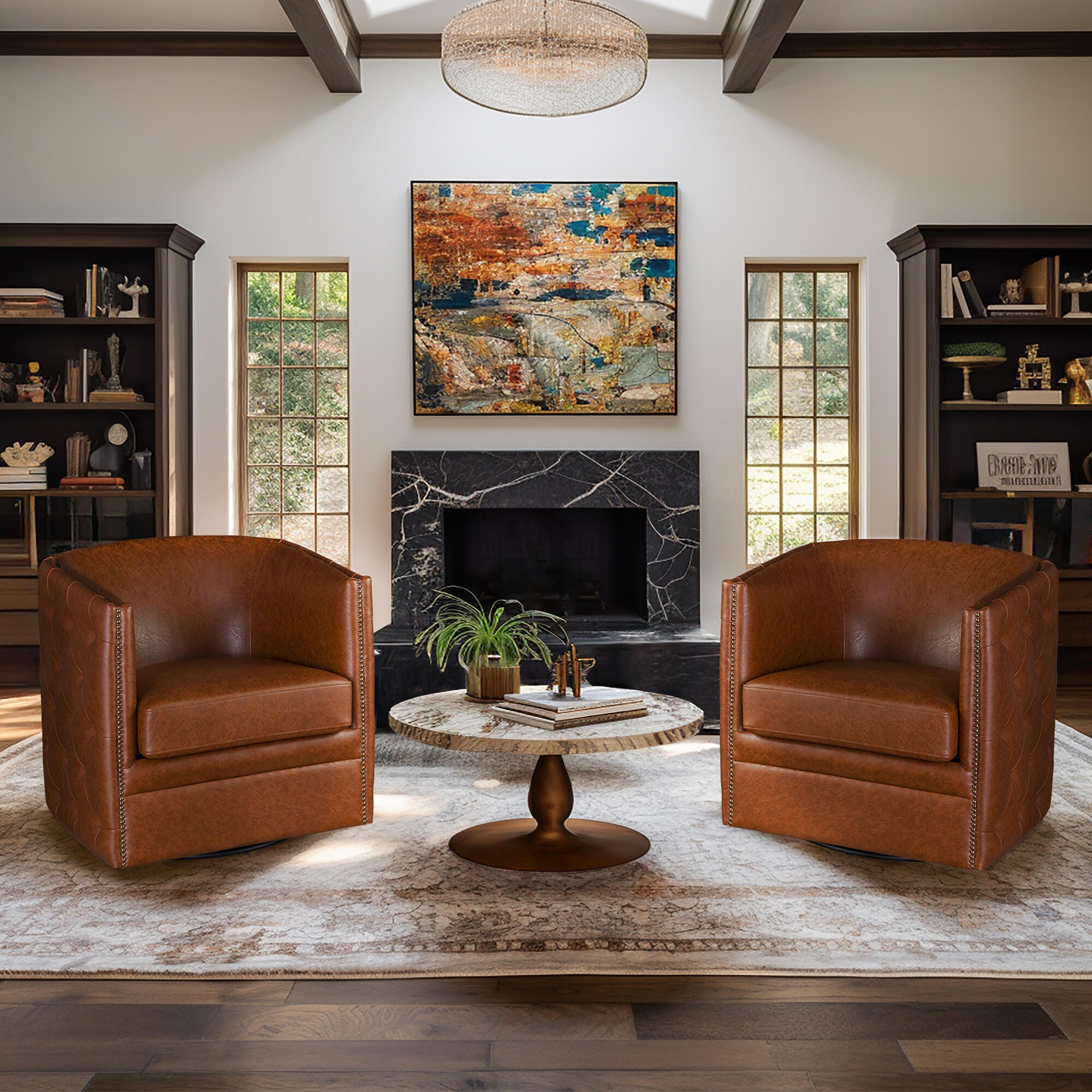 Madison Park Capstone Swivel Chair, , large