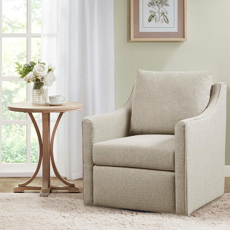 Martha Stewart Christian Swivel Armchair, , rollover