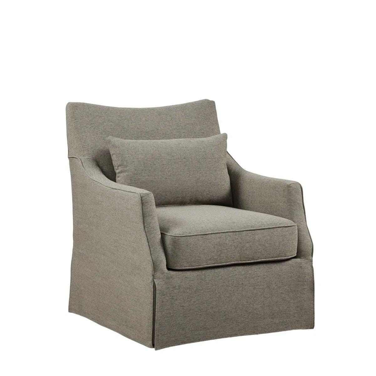 Martha Stewart London Swivel Armchair, Tan Multi, large