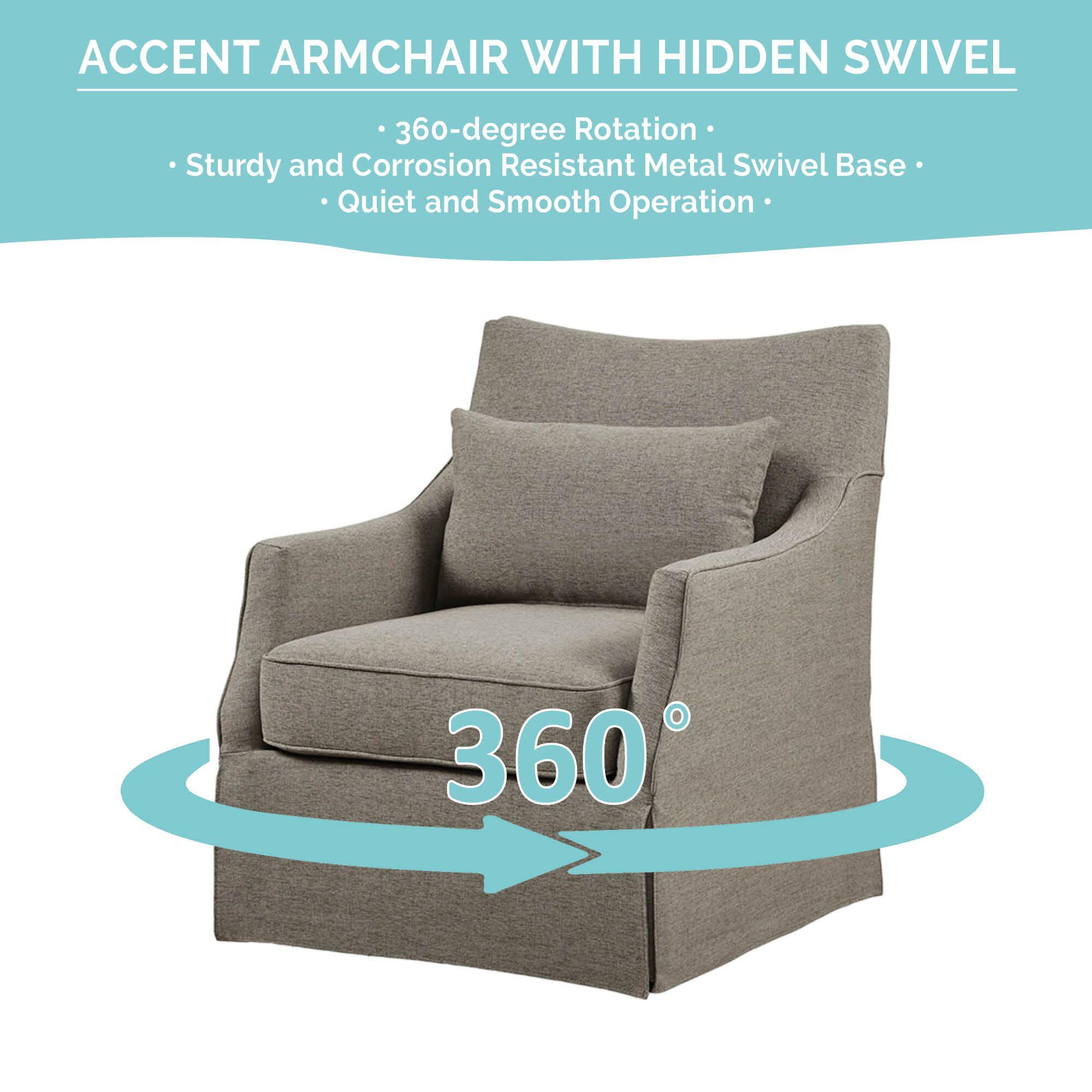 Martha Stewart London Swivel Armchair, Tan Multi, large