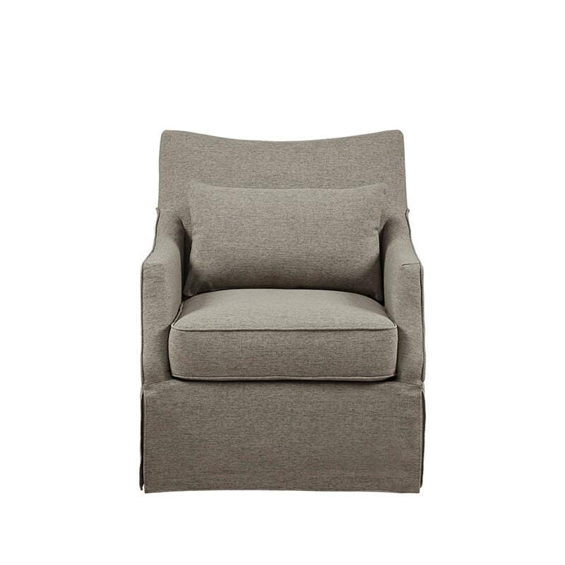 Martha Stewart London Swivel Armchair, Tan Multi, large