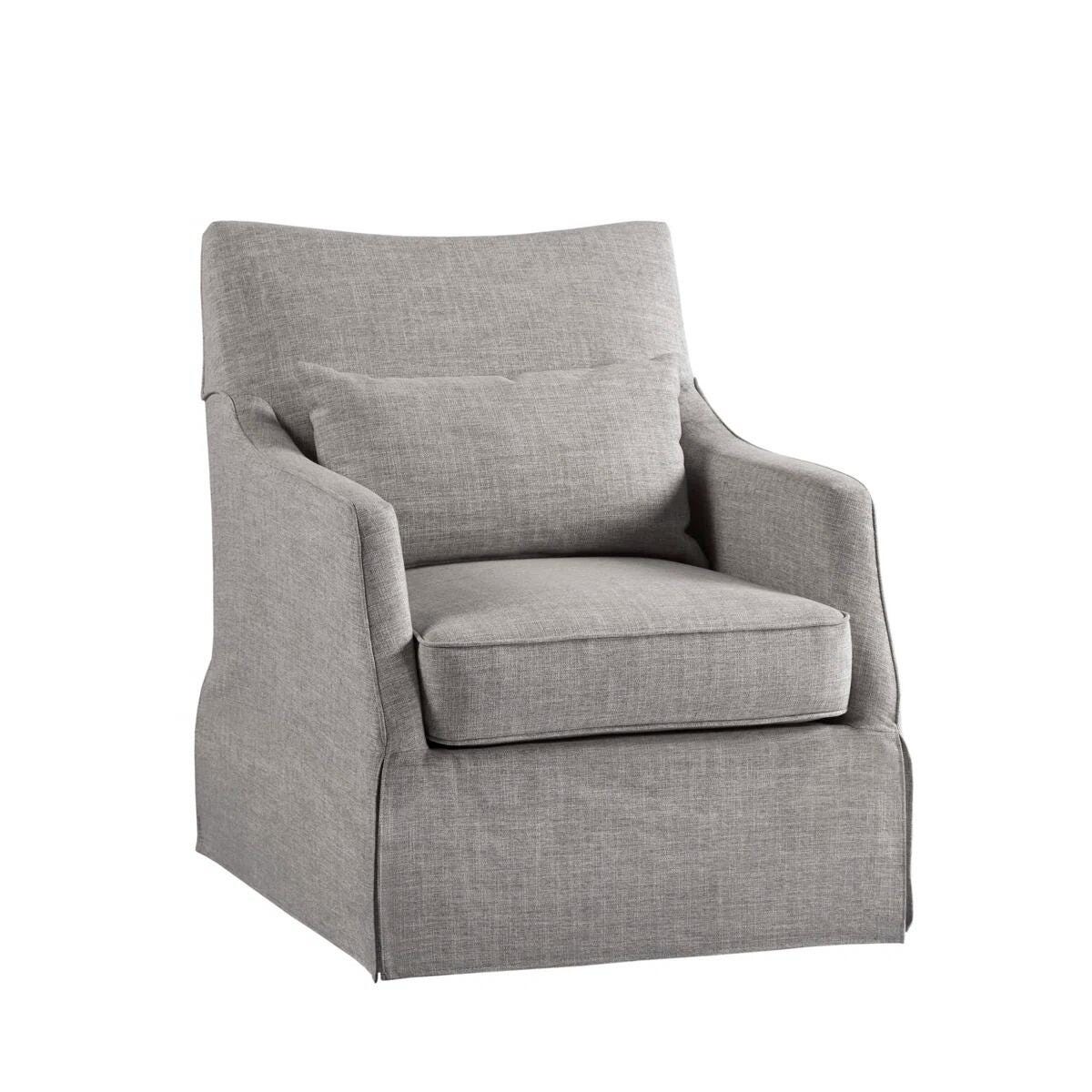 Martha Stewart London Swivel Armchair, Gray, large