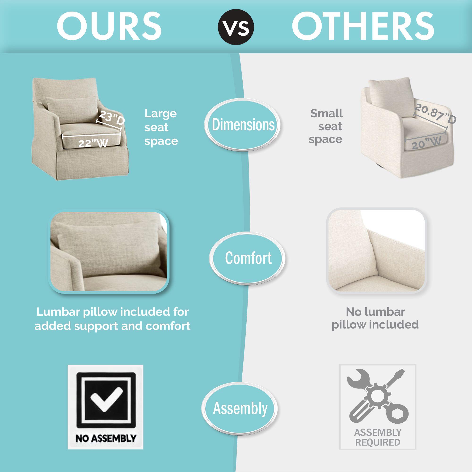 Martha Stewart London Swivel Armchair, Gray, large