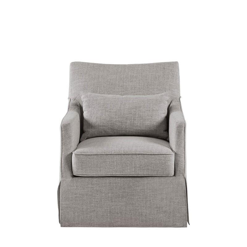 Martha Stewart London Swivel Armchair, Gray, large