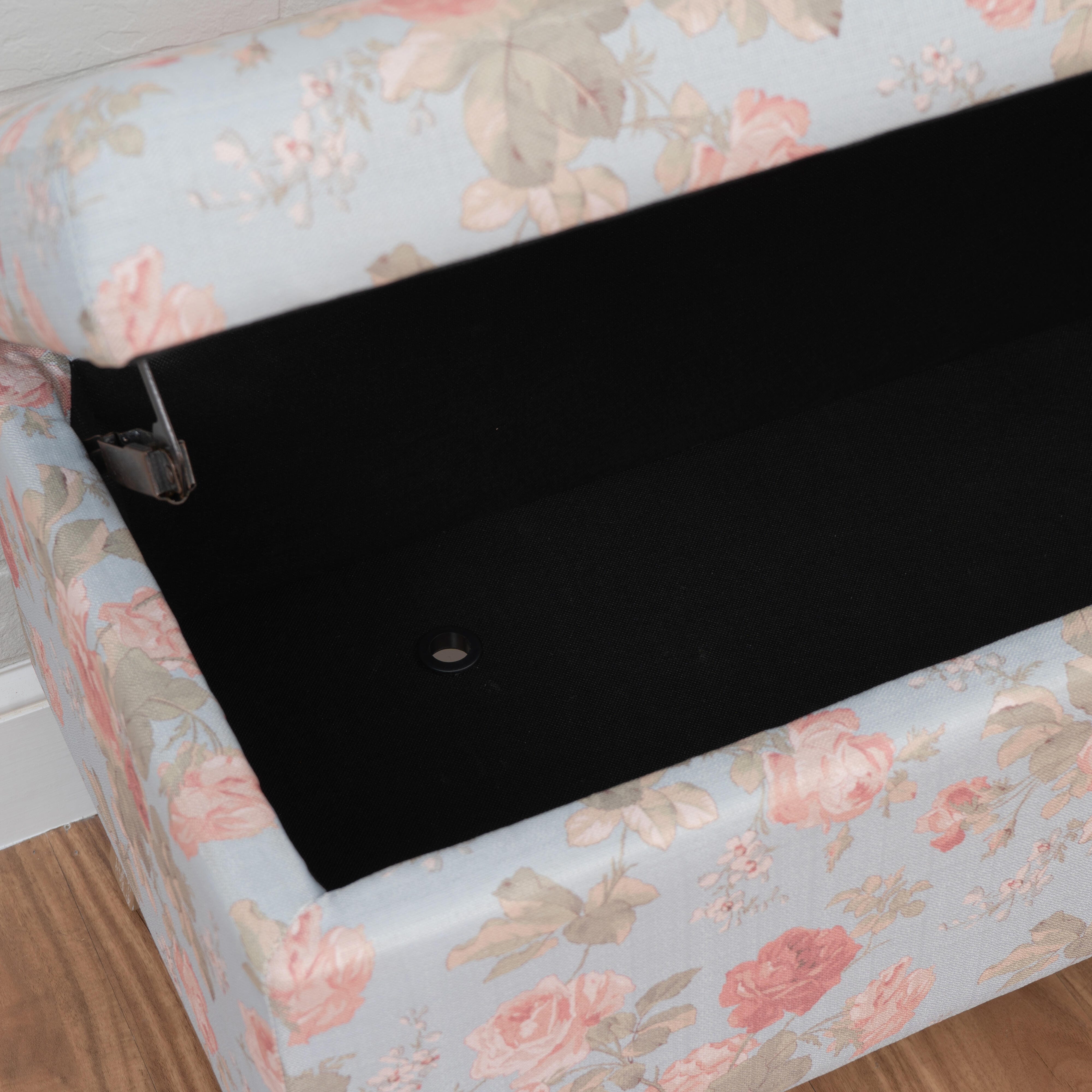Linon Stephanie Floral Storage Bench, , large