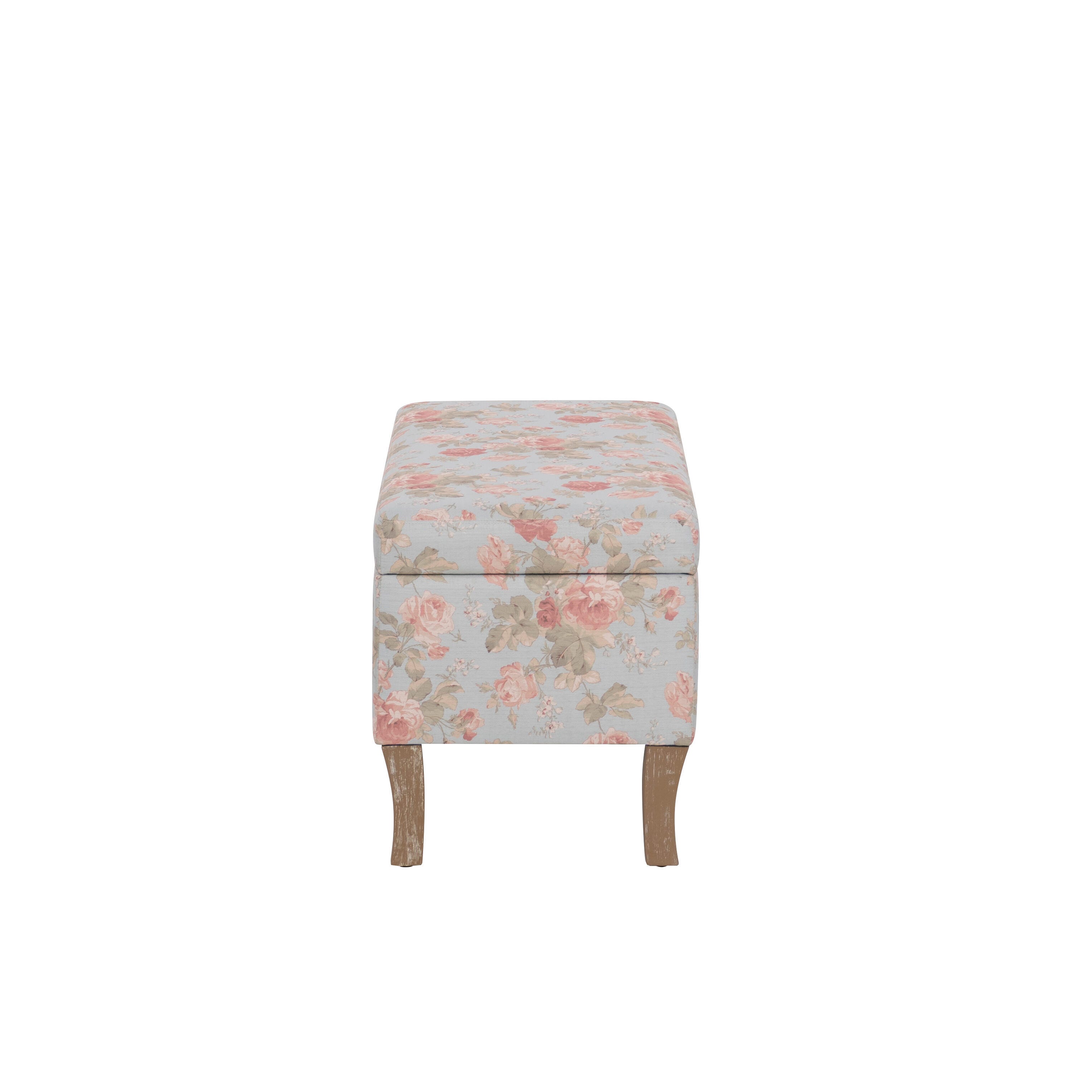 Linon Stephanie Floral Storage Bench, , large