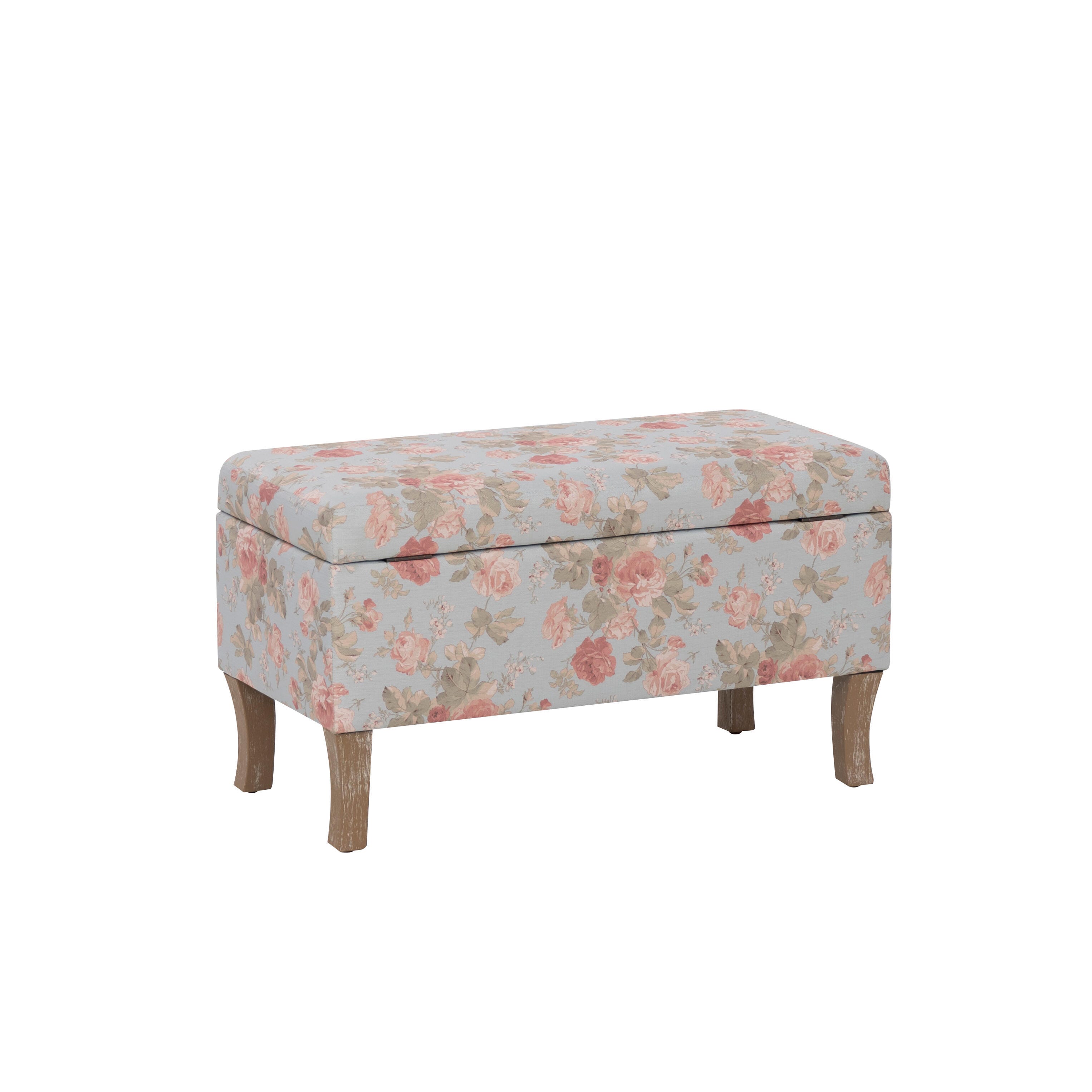 Linon Stephanie Floral Storage Bench, , large