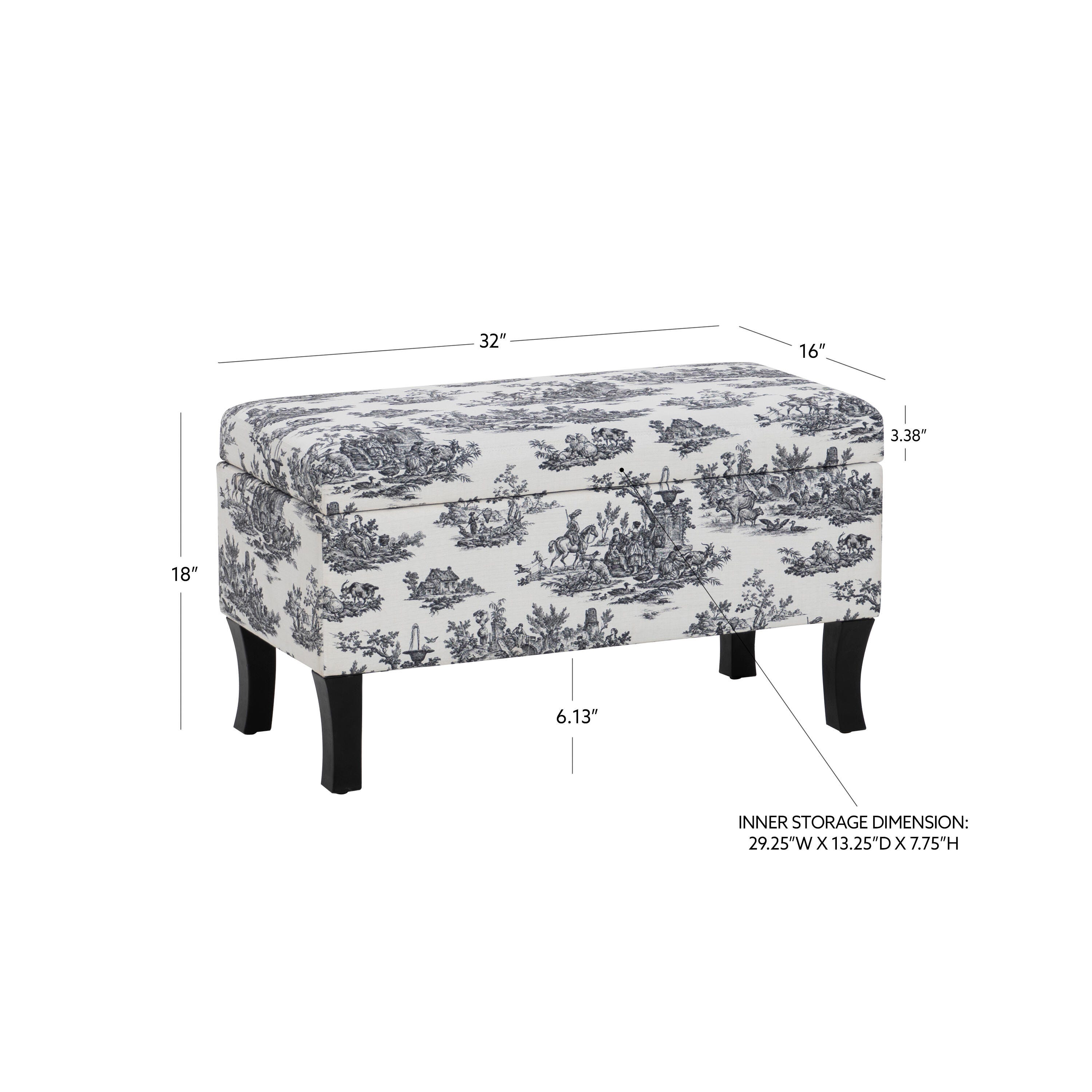 Linon Stephanie Storage Bench, , large