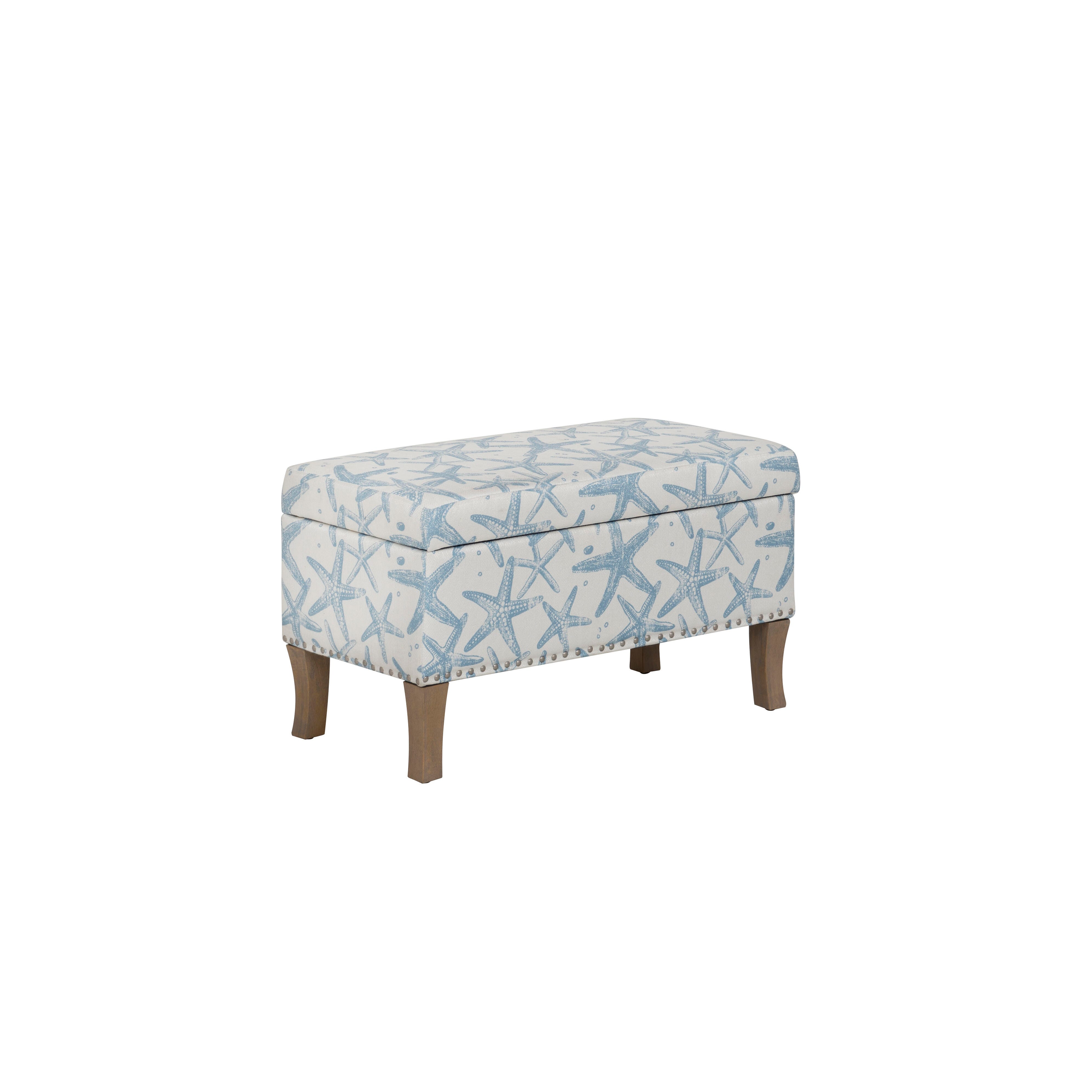 Linon Stephanie Starfish Storage Bench, , large