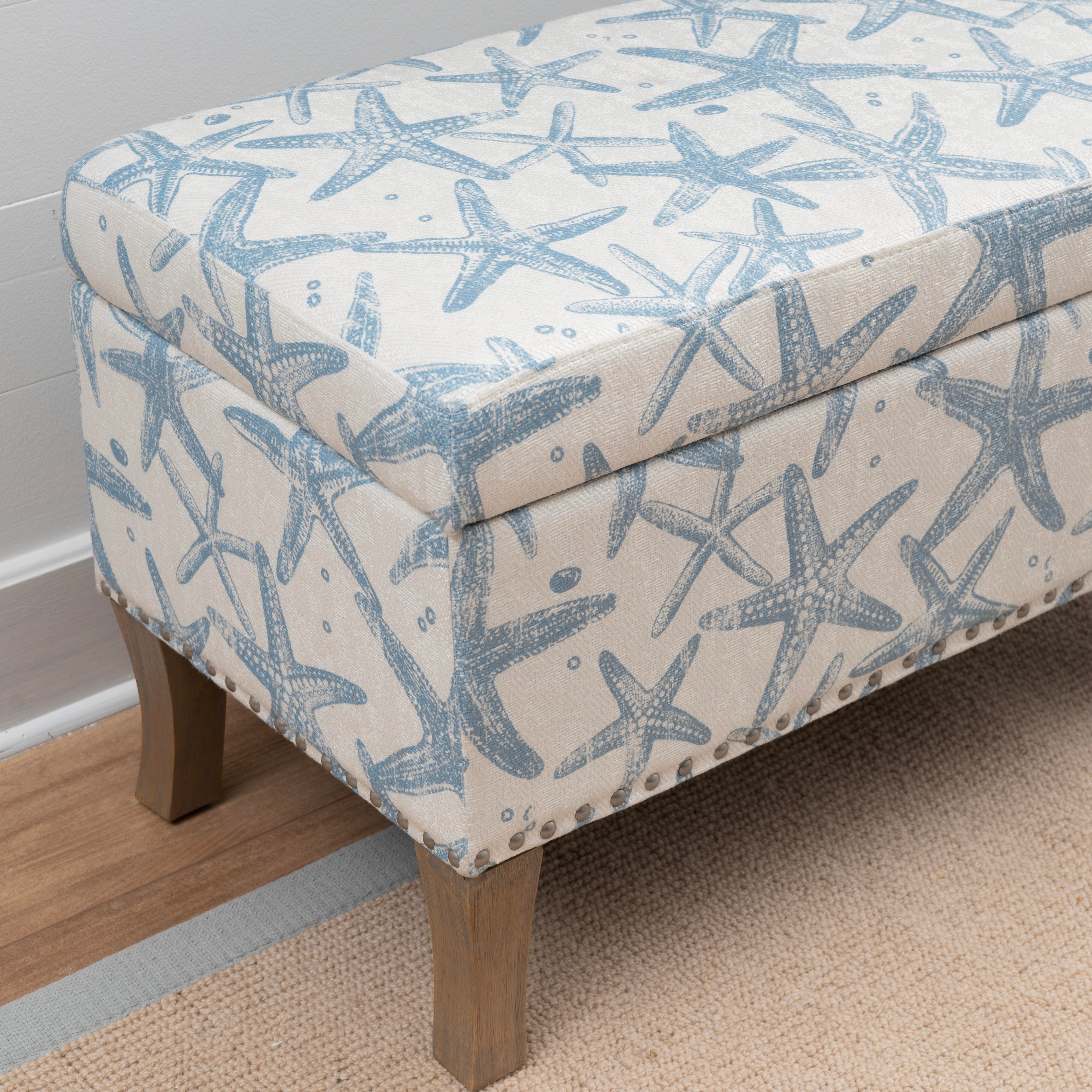 Linon Stephanie Starfish Storage Bench, , large