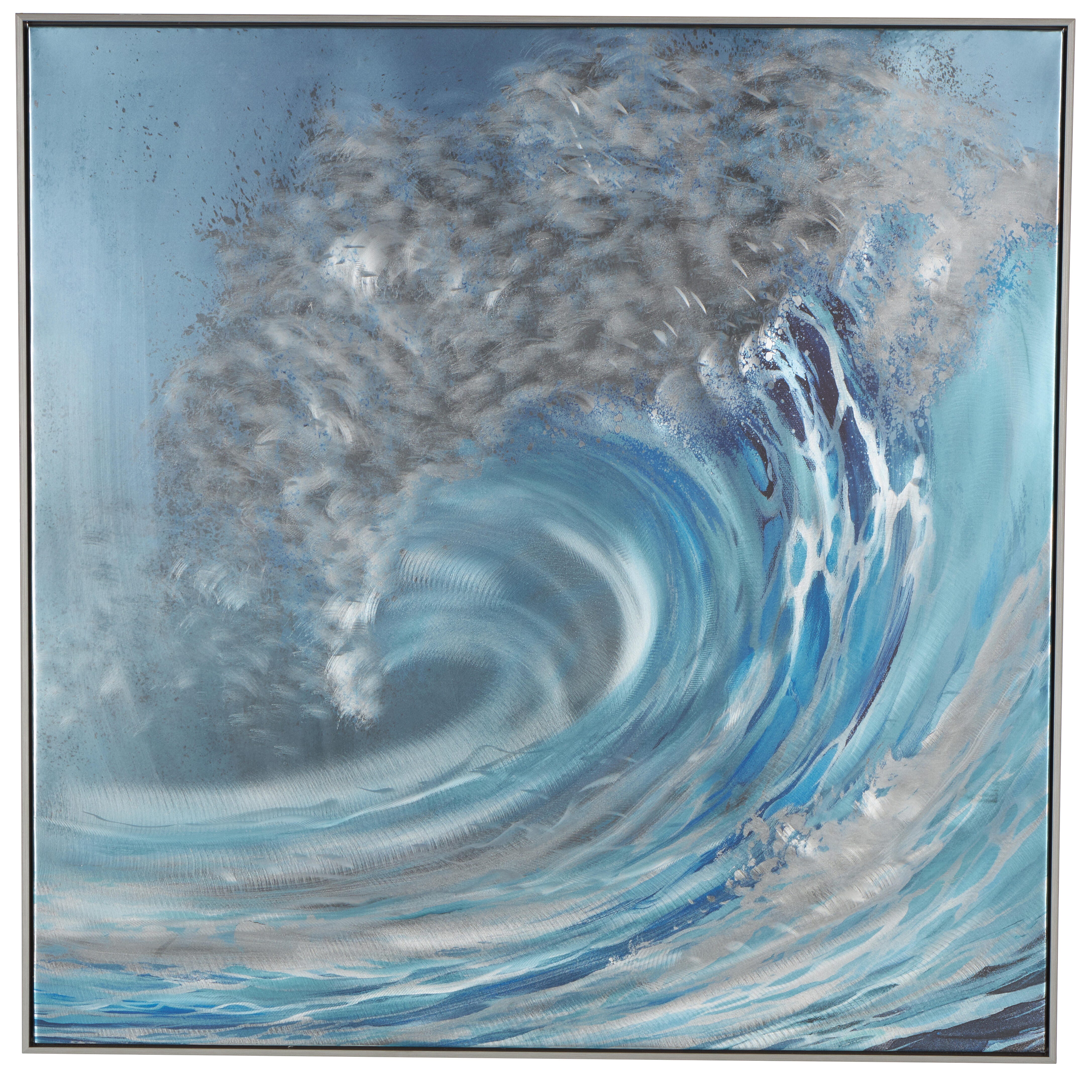 Bayberry Lane Nautical Wave Framed Wall Art 40" x 40", , large