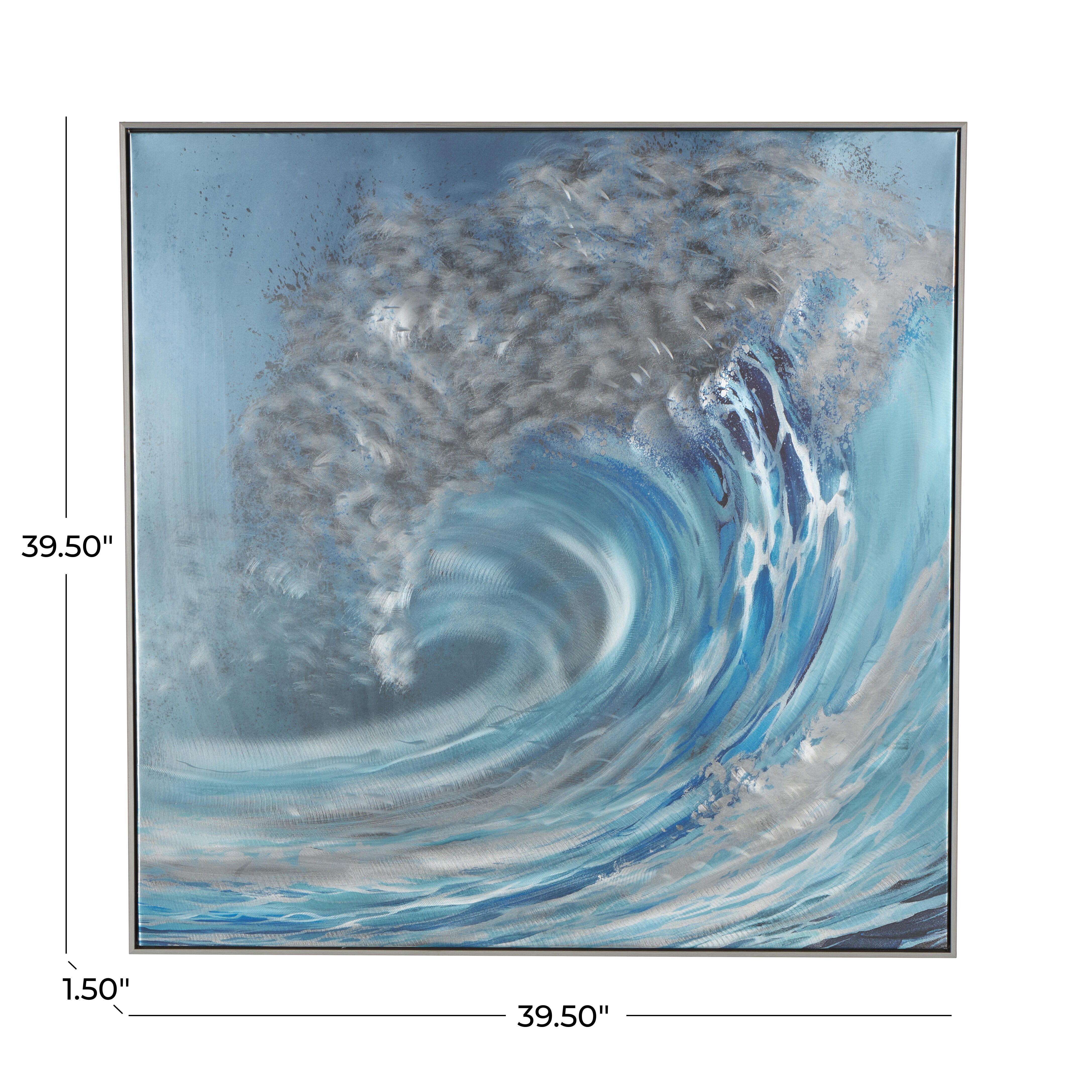 Bayberry Lane Nautical Wave Framed Wall Art 40" x 40", , large