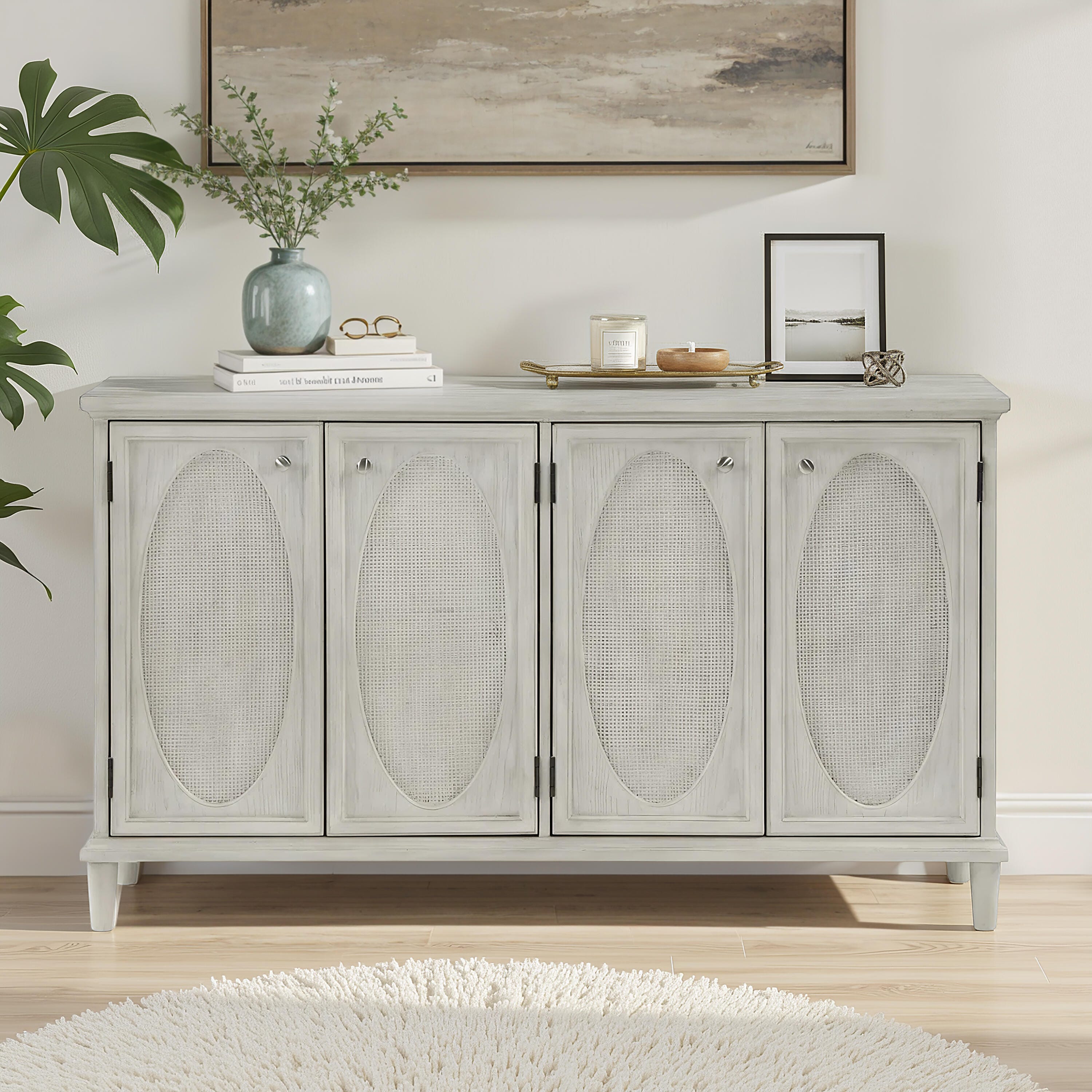 Linon Rollins 60" Accent Cabinet, , large
