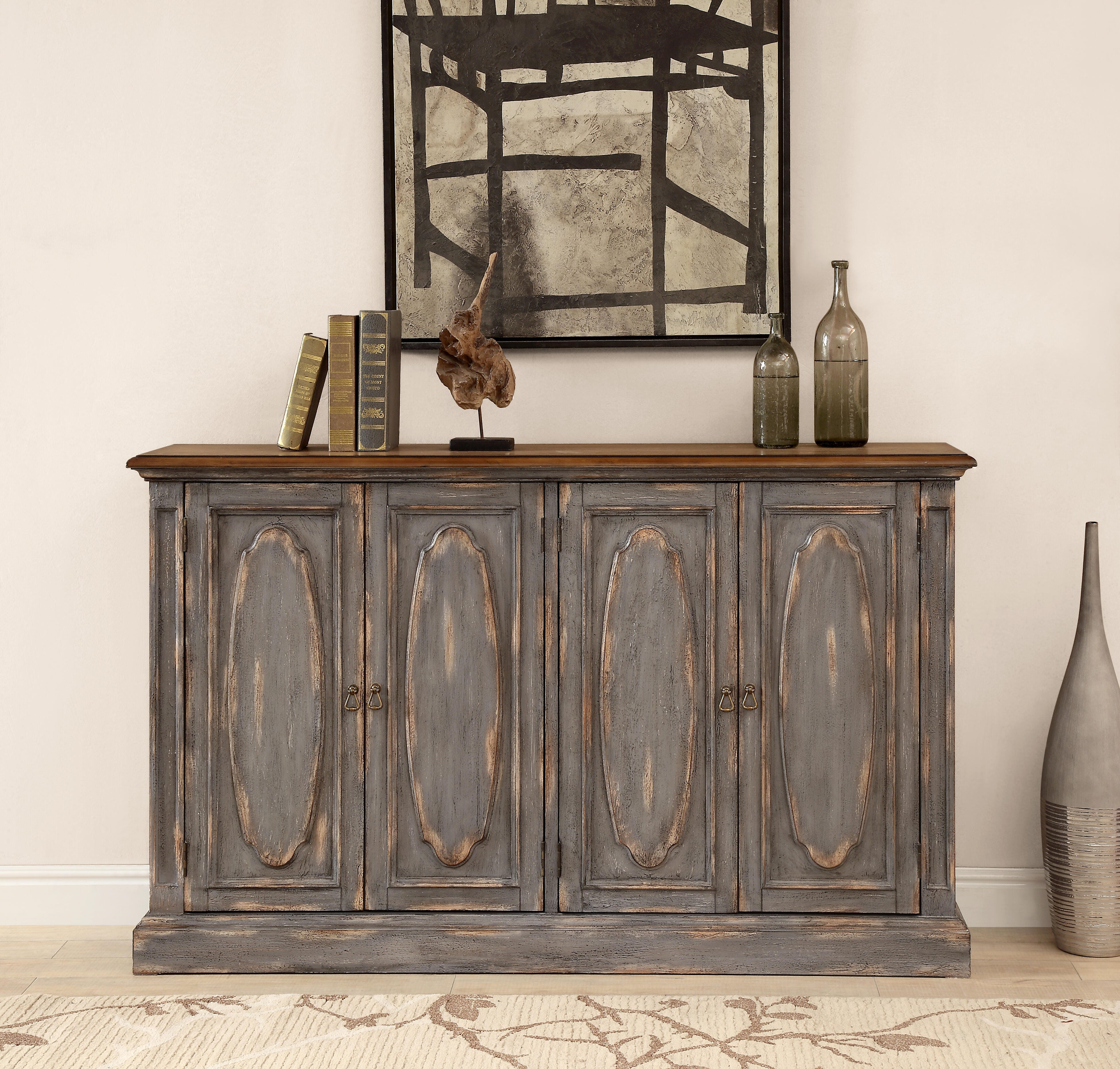 Linon Cassidy 65" Accent Cabinet, , large