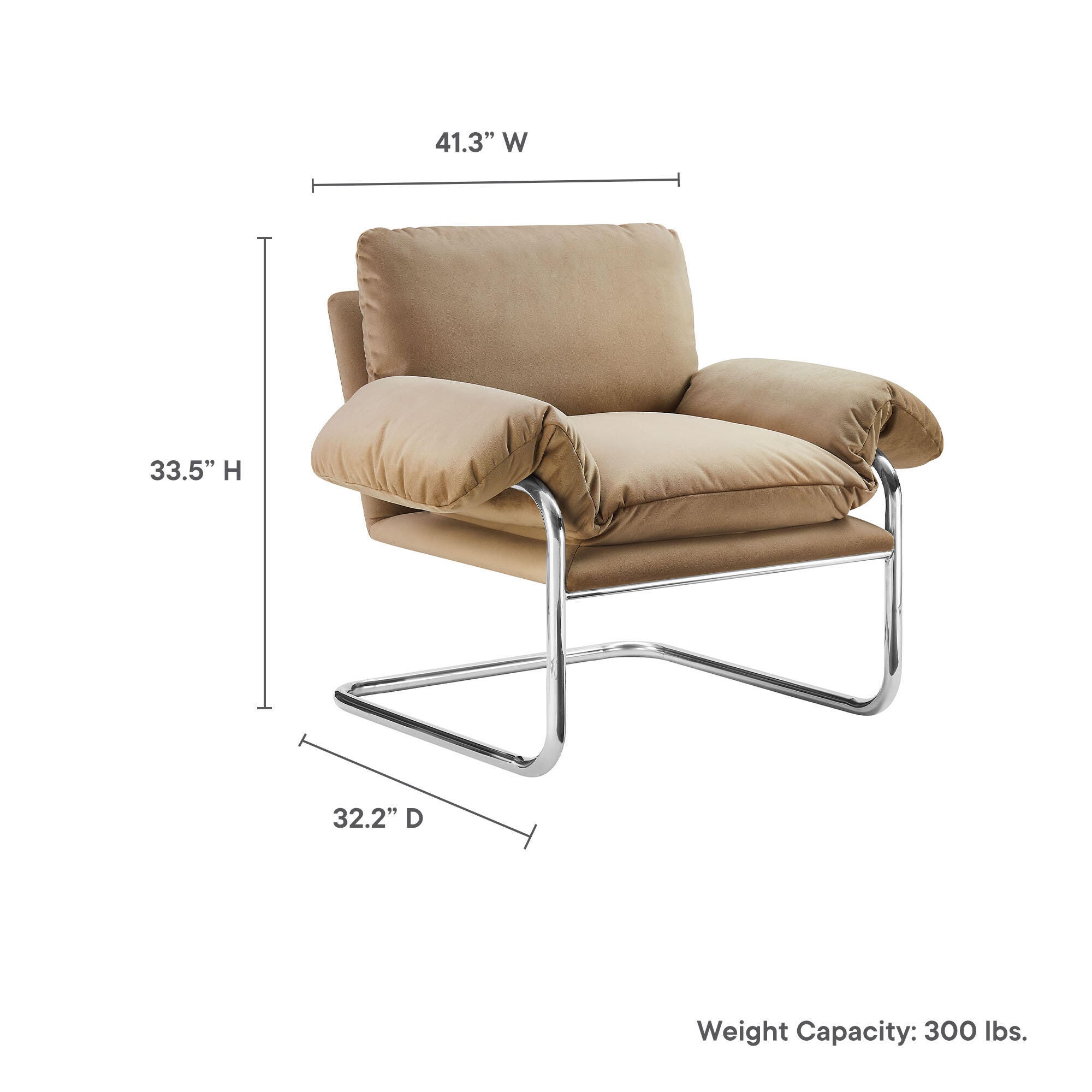 Modway Ansel Accent Chair, Taupe, large
