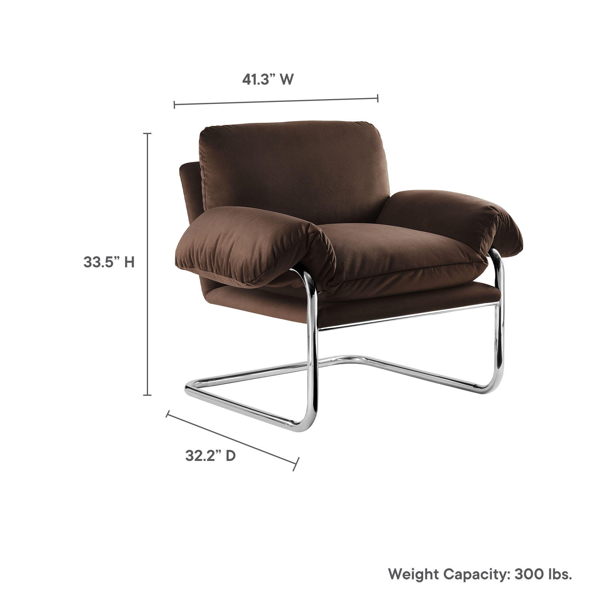 Modway Ansel Accent Chair, Chocolate Brown, large