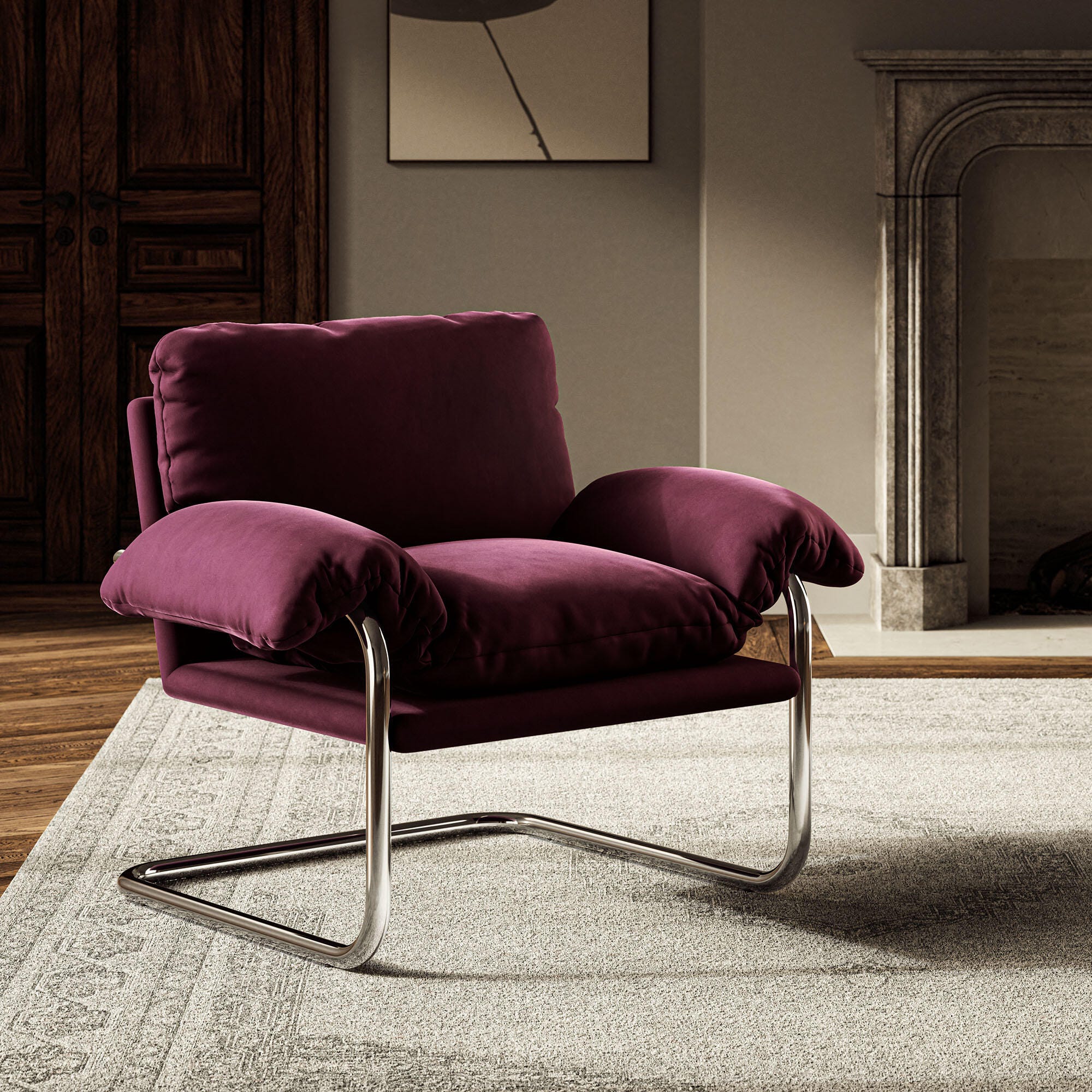 Modway Ansel Accent Chair, Mulberry, rollover