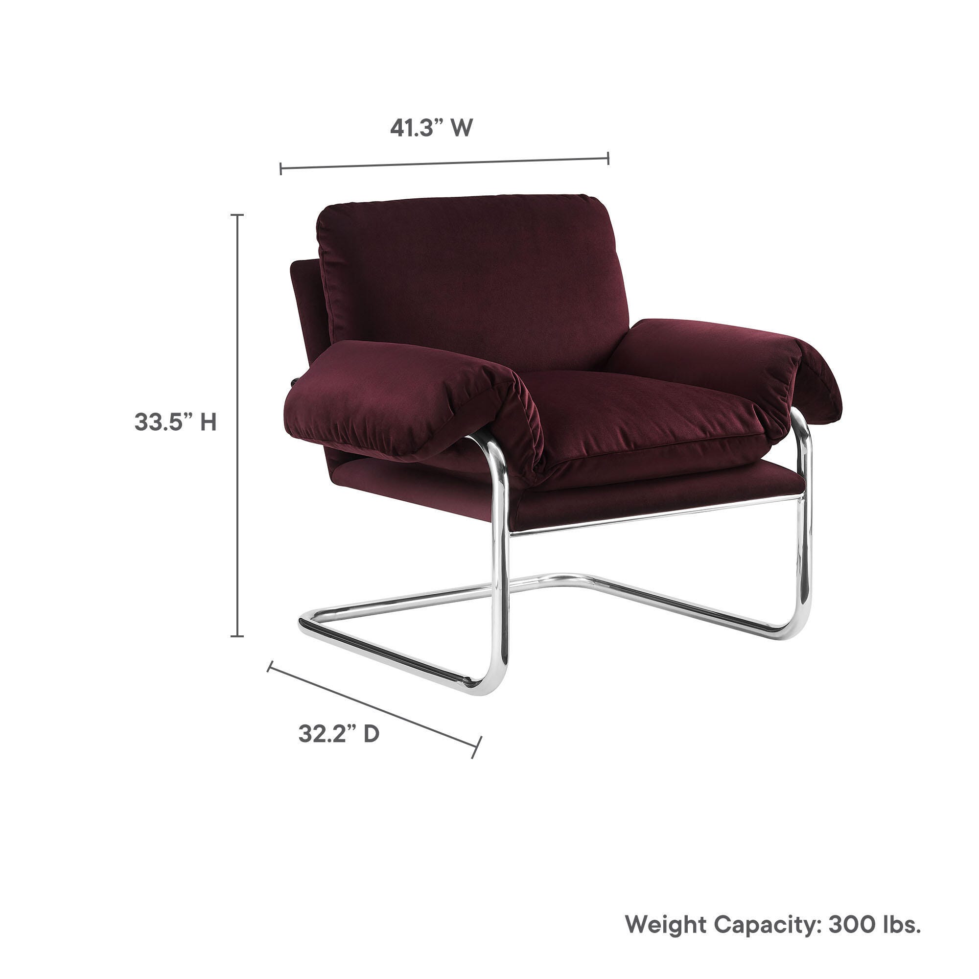 Modway Ansel Accent Chair, Mulberry, large